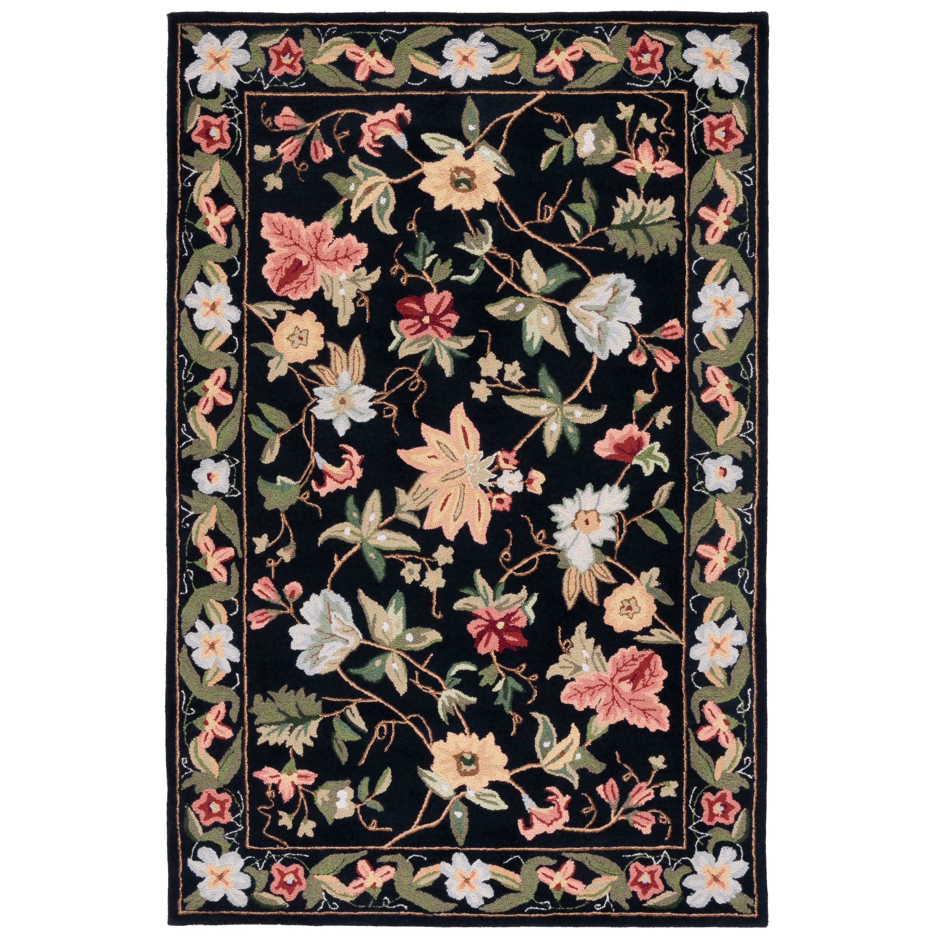 SAFAVIEH Handmade Chelsea Yauhenia French Country Floral Wool Rug