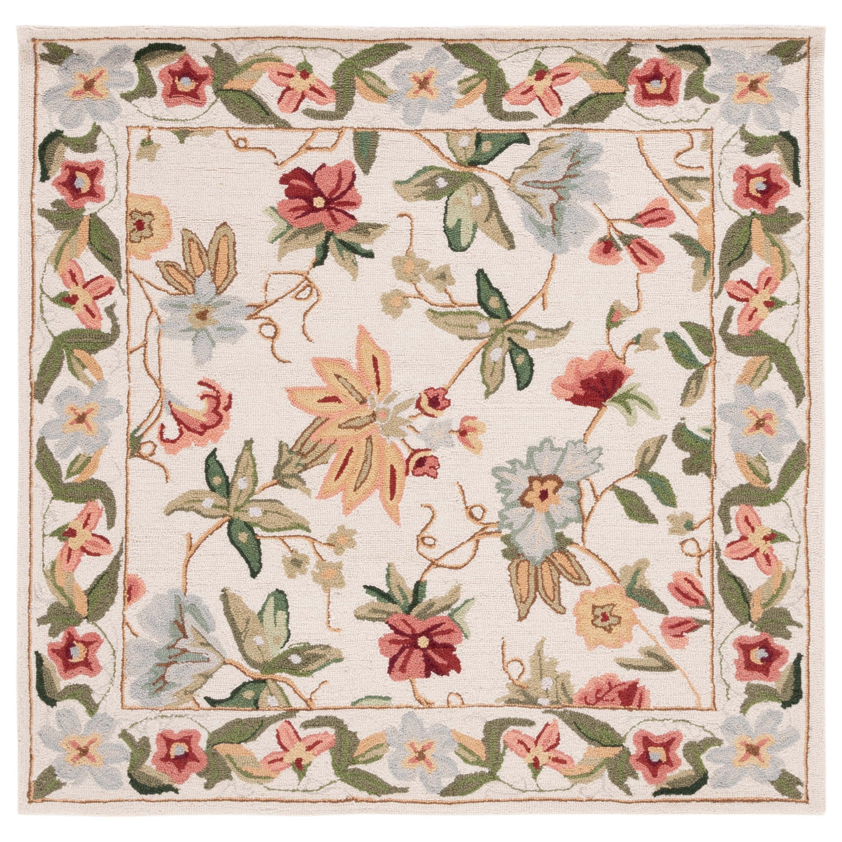 SAFAVIEH Handmade Chelsea Yauhenia French Country Floral Wool Rug