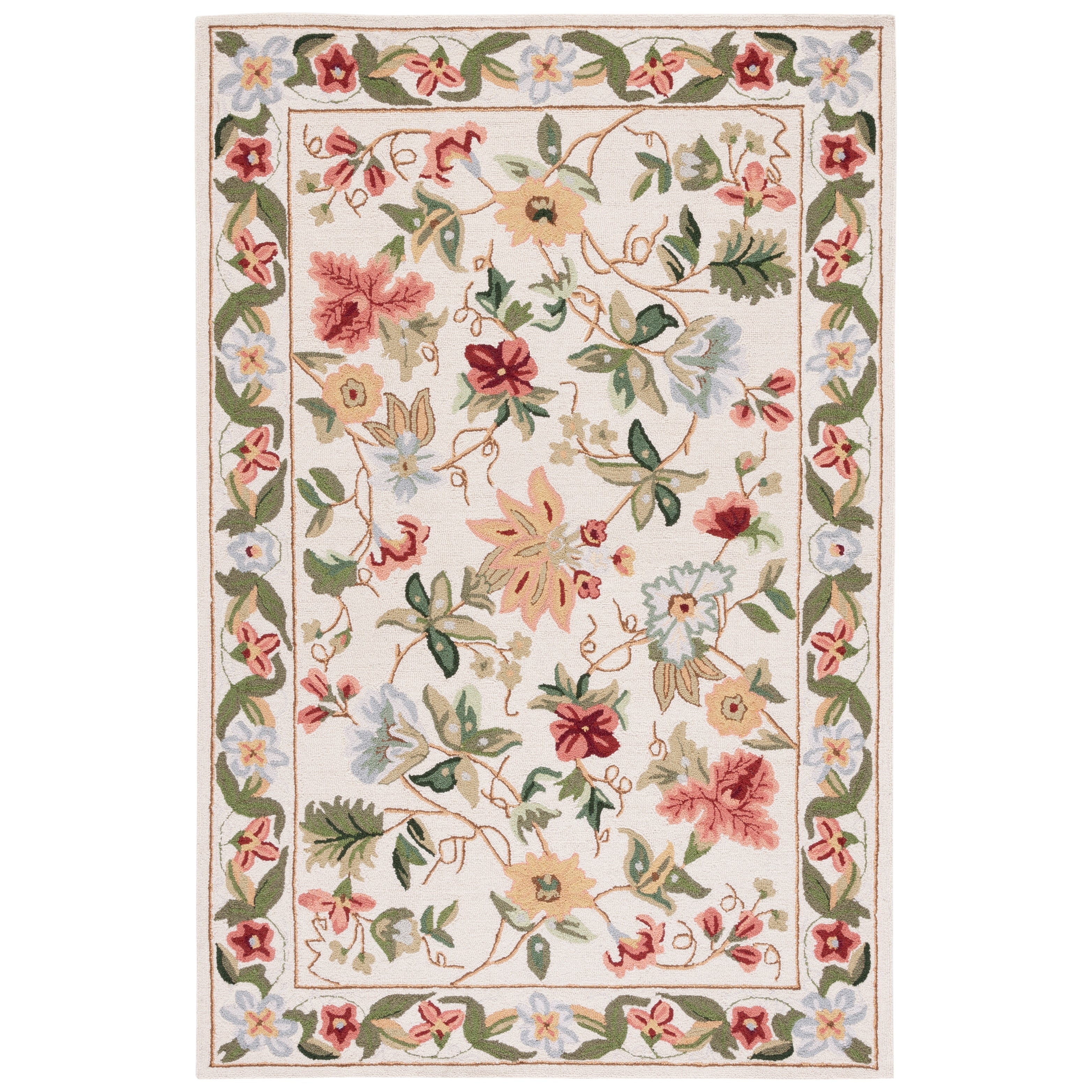 SAFAVIEH Handmade Chelsea Yauhenia French Country Floral Wool Rug
