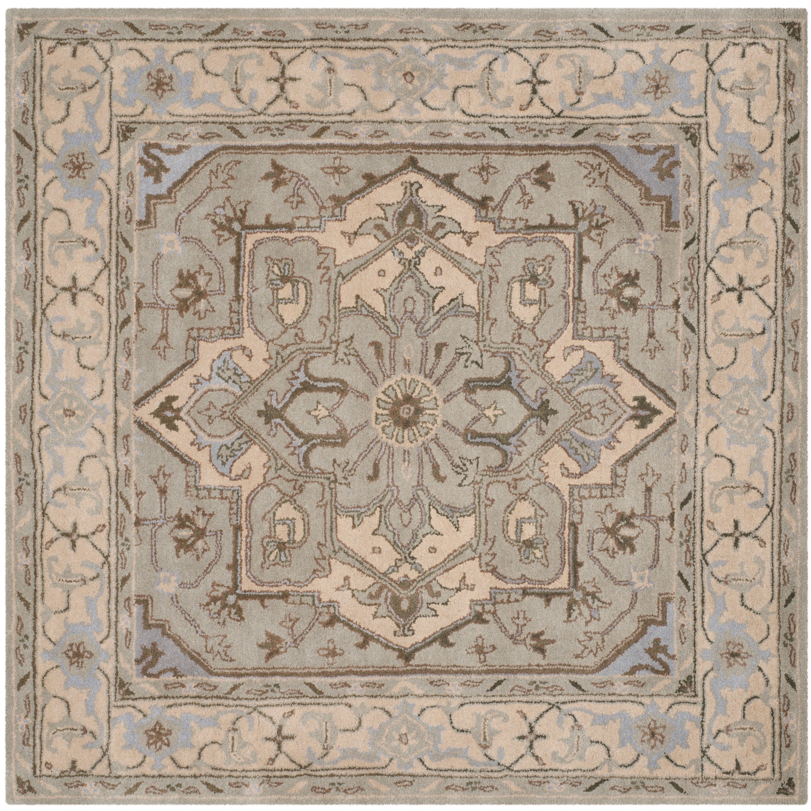 SAFAVIEH Handmade Heritage Floating Dahlia Traditional Oriental Wool Rug