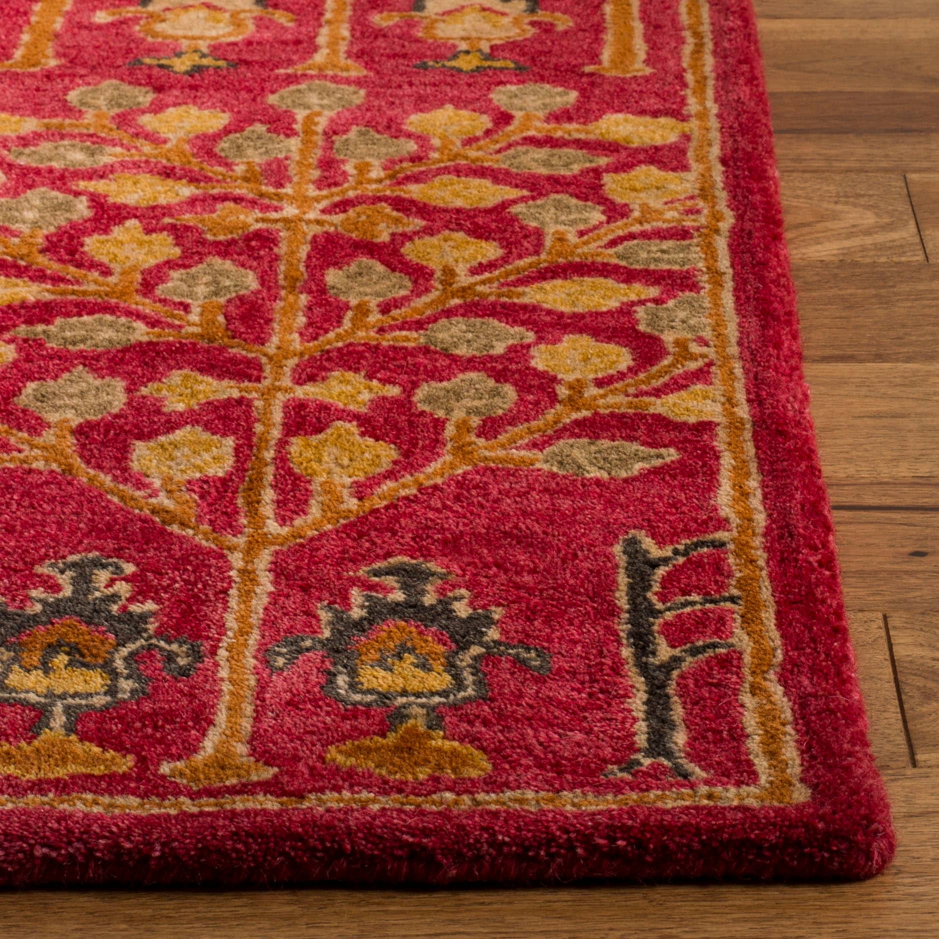 SAFAVIEH Handmade Heritage Picture Block Floral Traditional Oriental Wool Rug