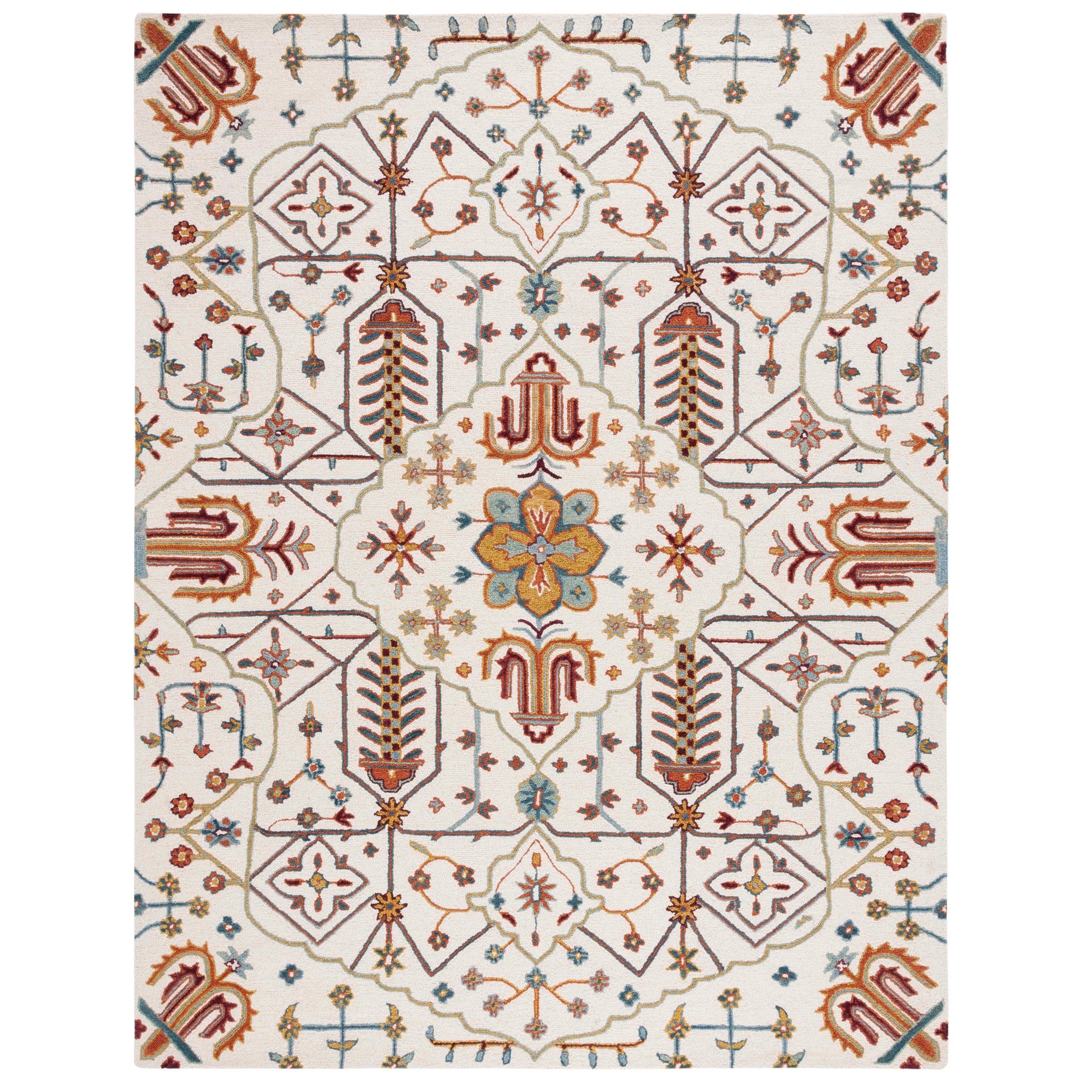 SAFAVIEH Handmade Heritage Snjolaug Floral Wool Rug