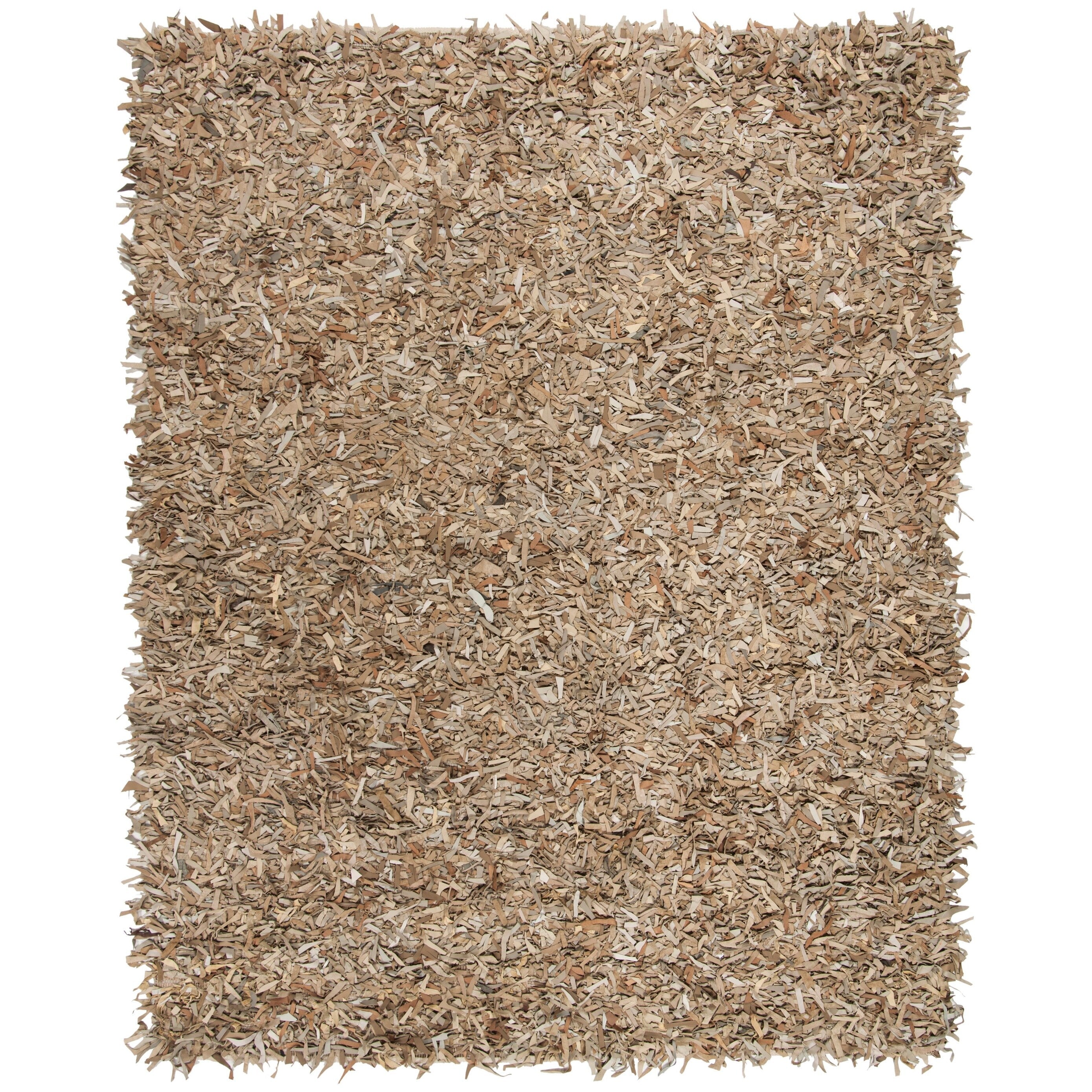 SAFAVIEH Handmade Leather Shag Blayne Modern Leather Rug