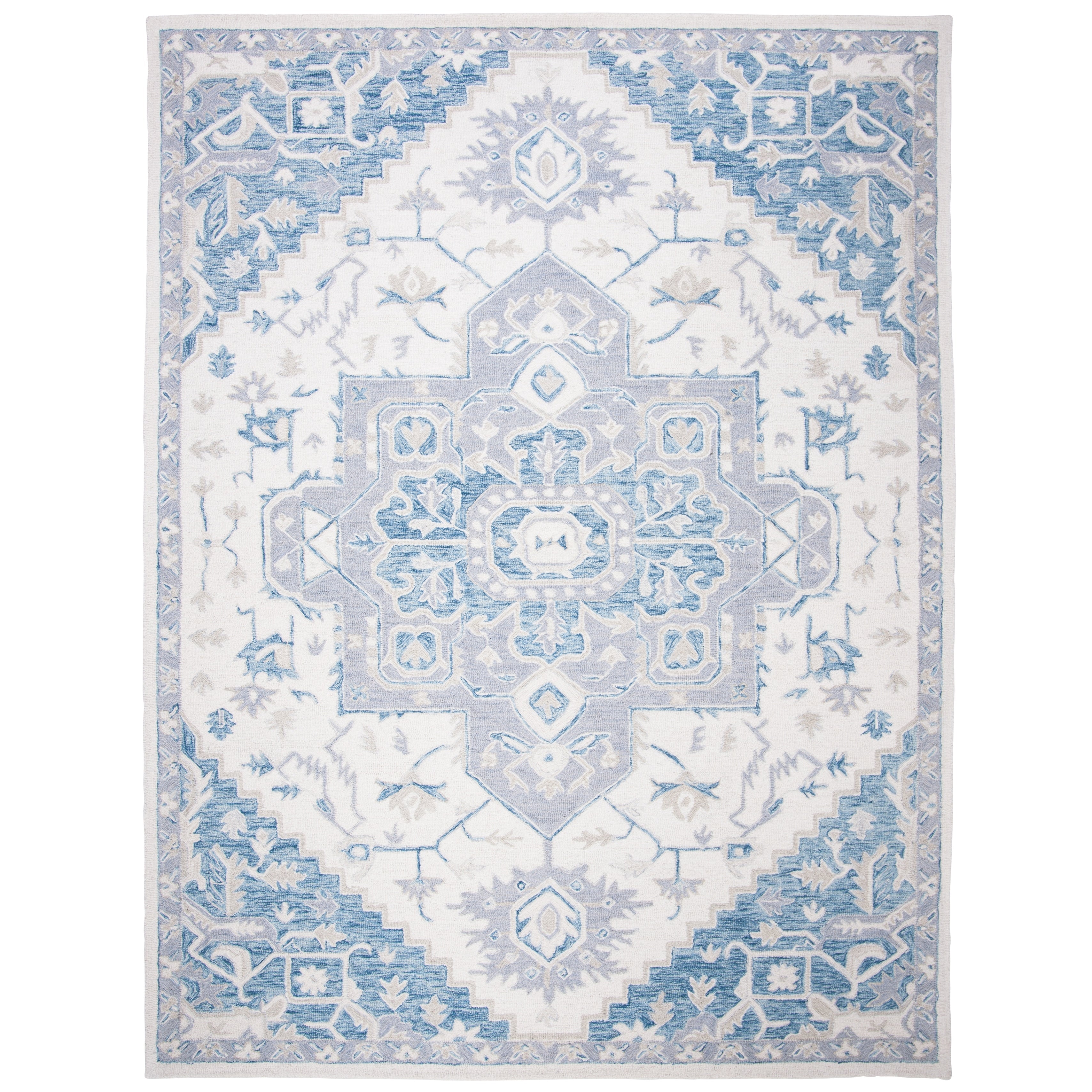 SAFAVIEH Handmade Micro-Loop Gulseven Medallion Wool Rug
