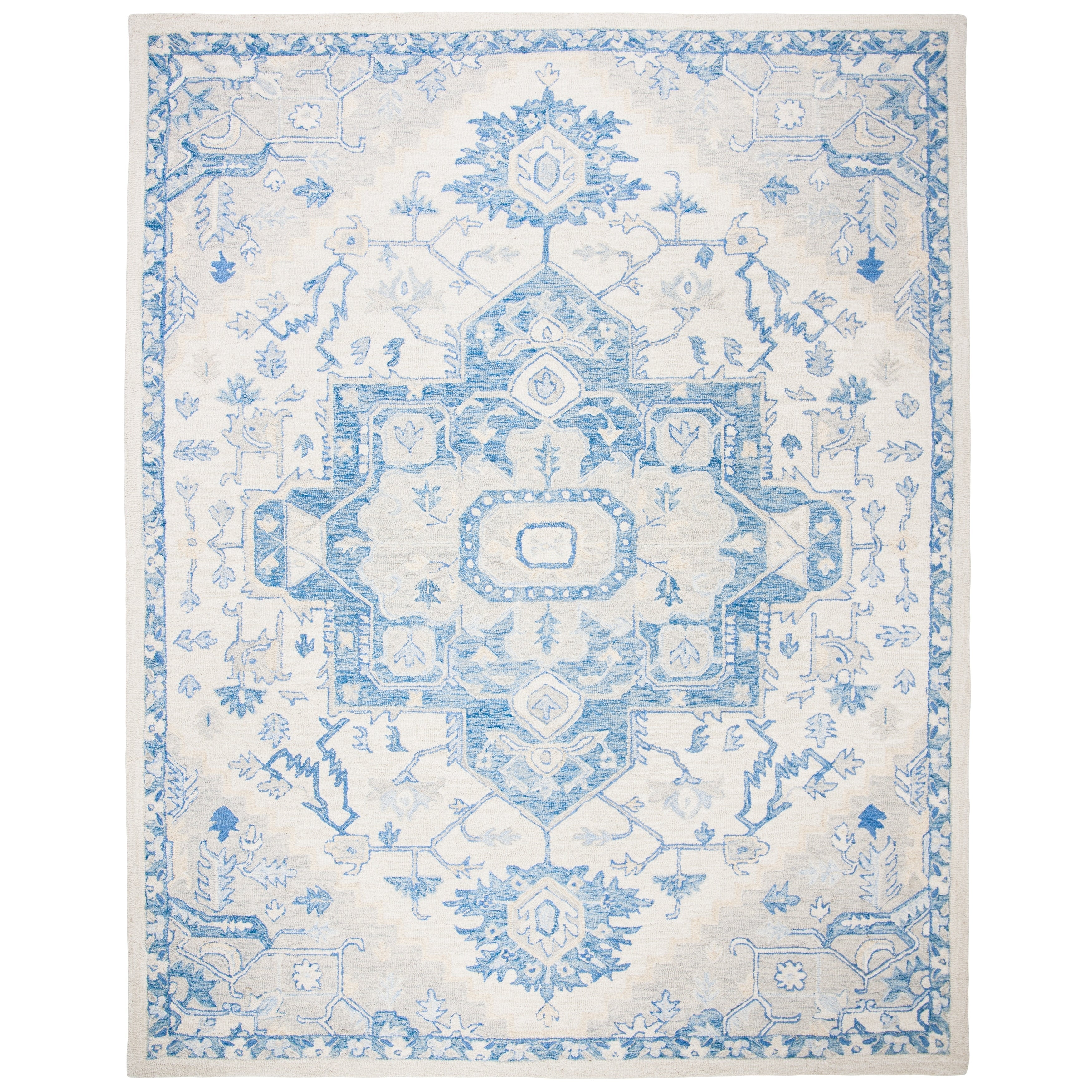 SAFAVIEH Handmade Micro-Loop Gulseven Medallion Wool Rug
