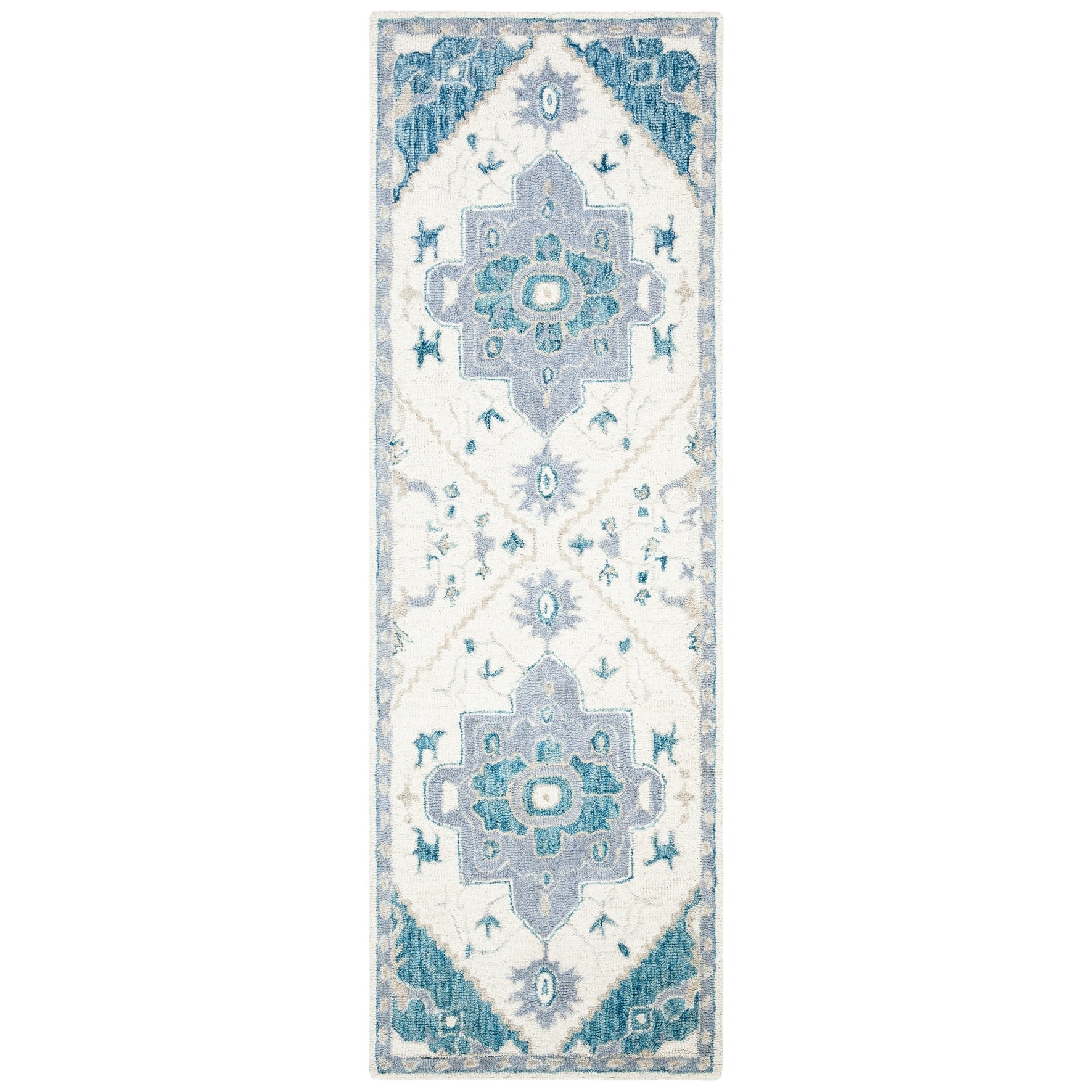SAFAVIEH Handmade Micro-Loop Gulseven Medallion Wool Rug