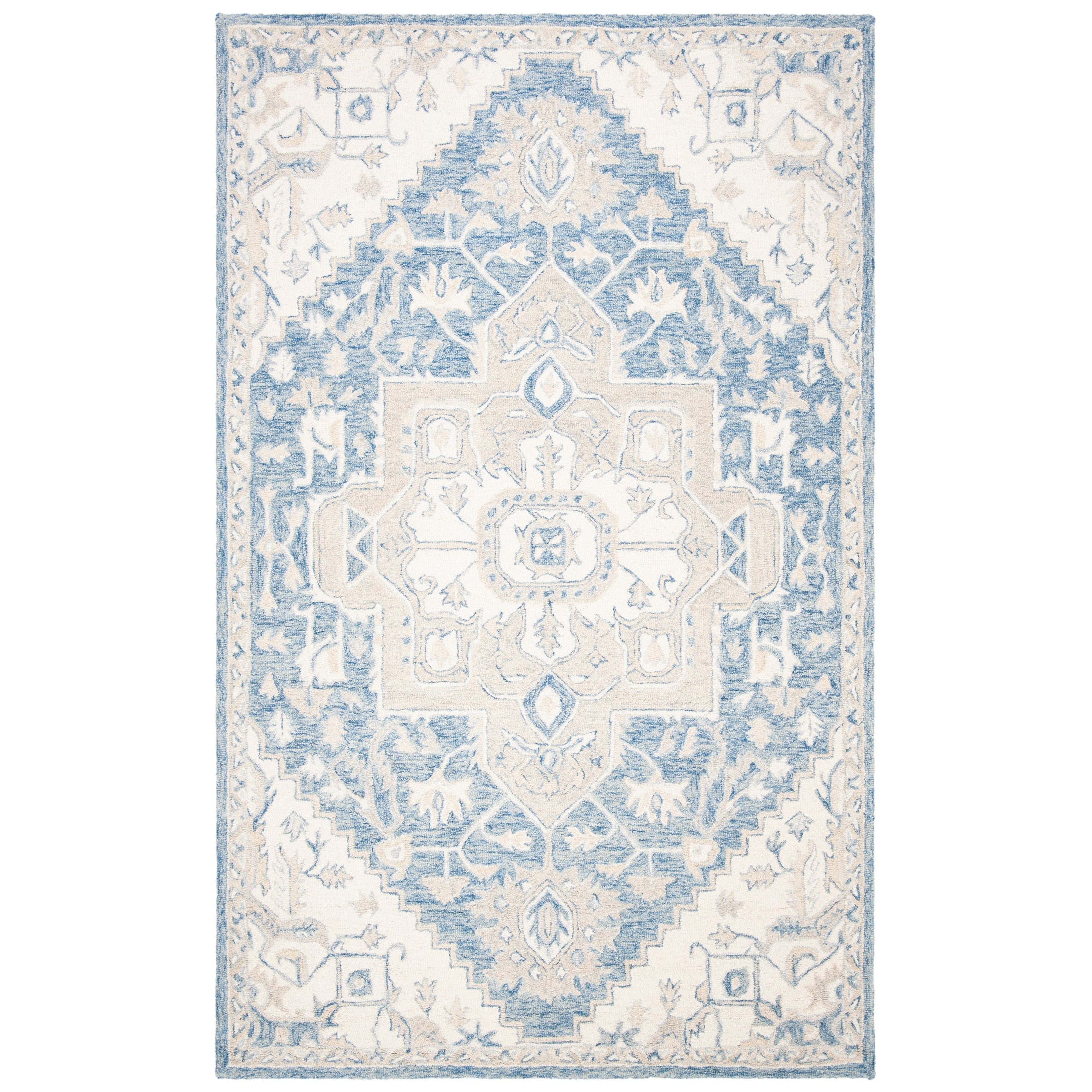 SAFAVIEH Handmade Micro-Loop Gulseven Medallion Wool Rug