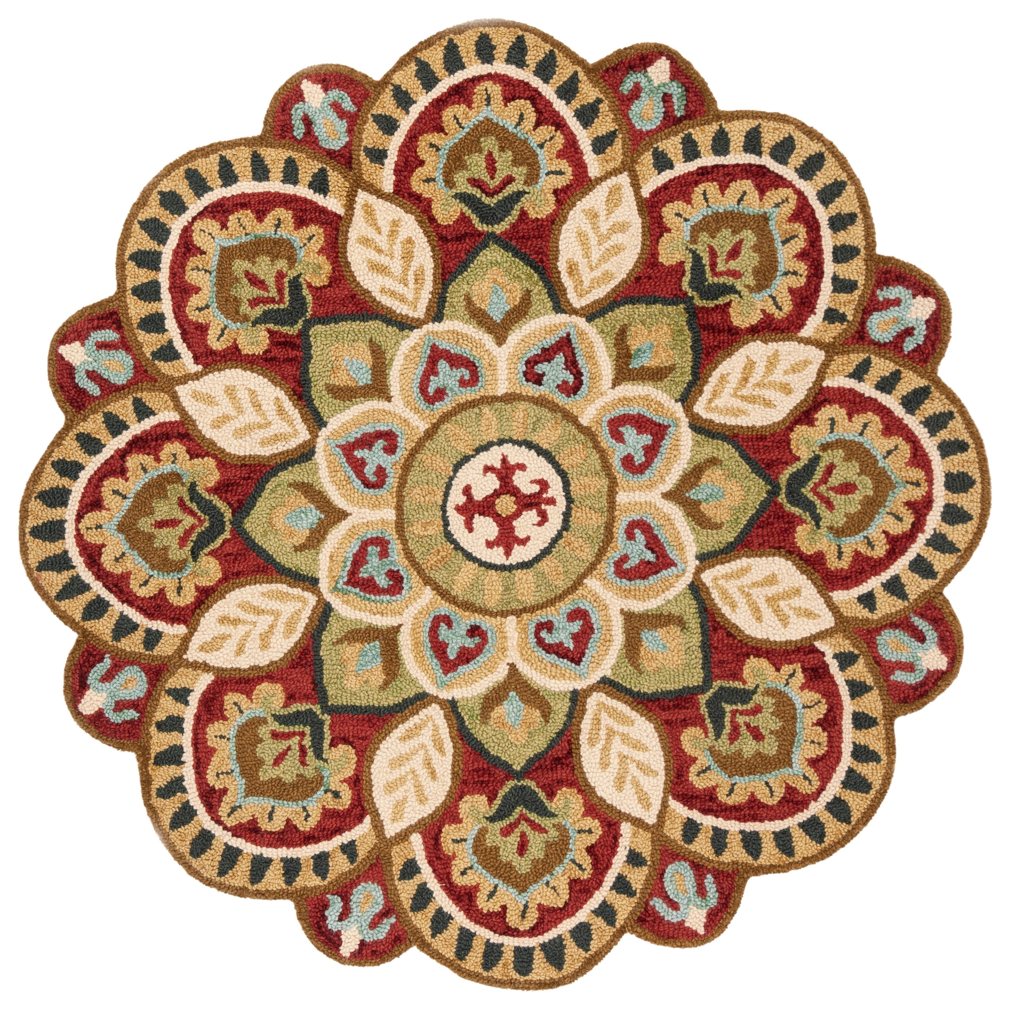 SAFAVIEH Handmade Novelty Sheyla Ornate Flower Wool Rug