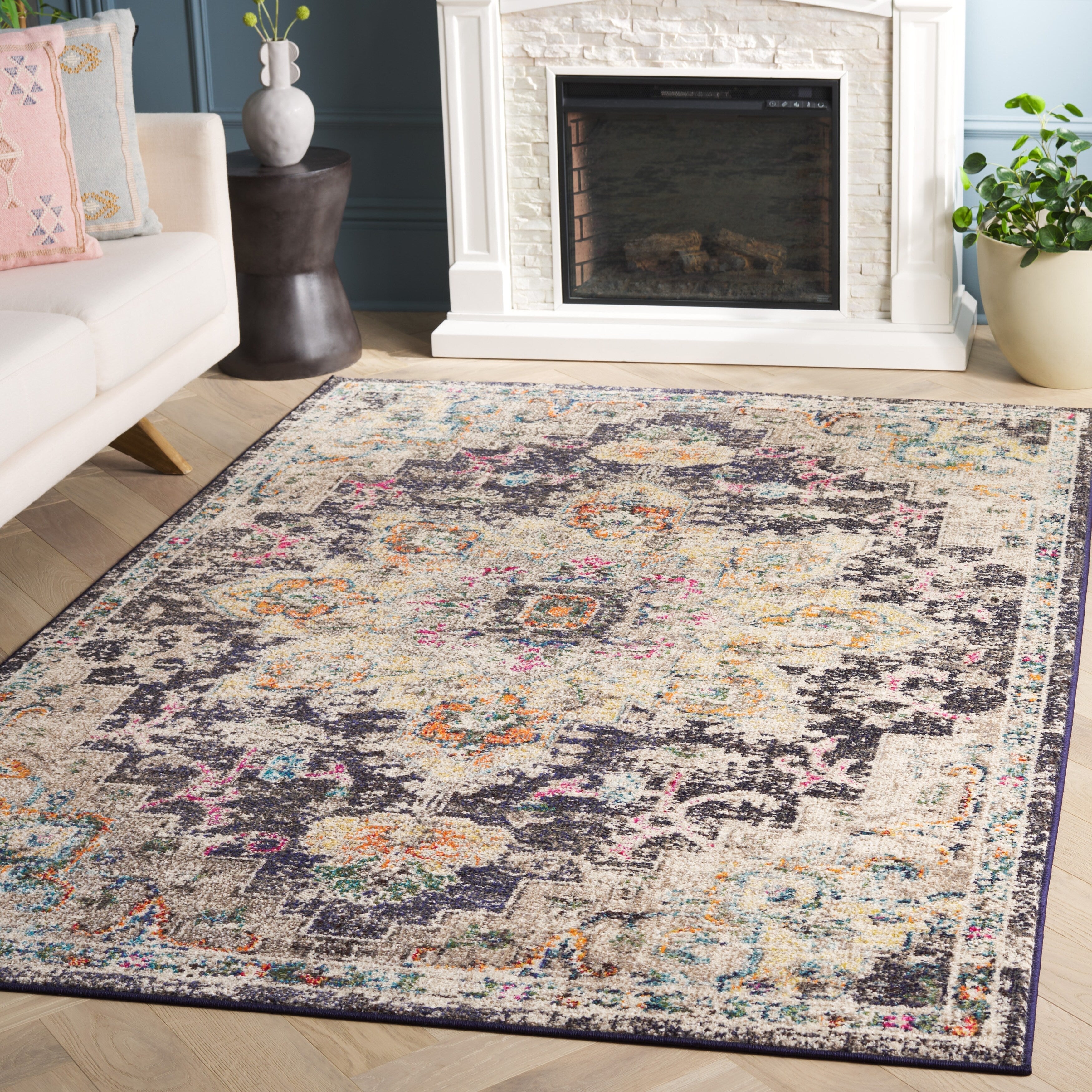 SAFAVIEH Madison Katelijne Boho Medallion Distressed Area Rug