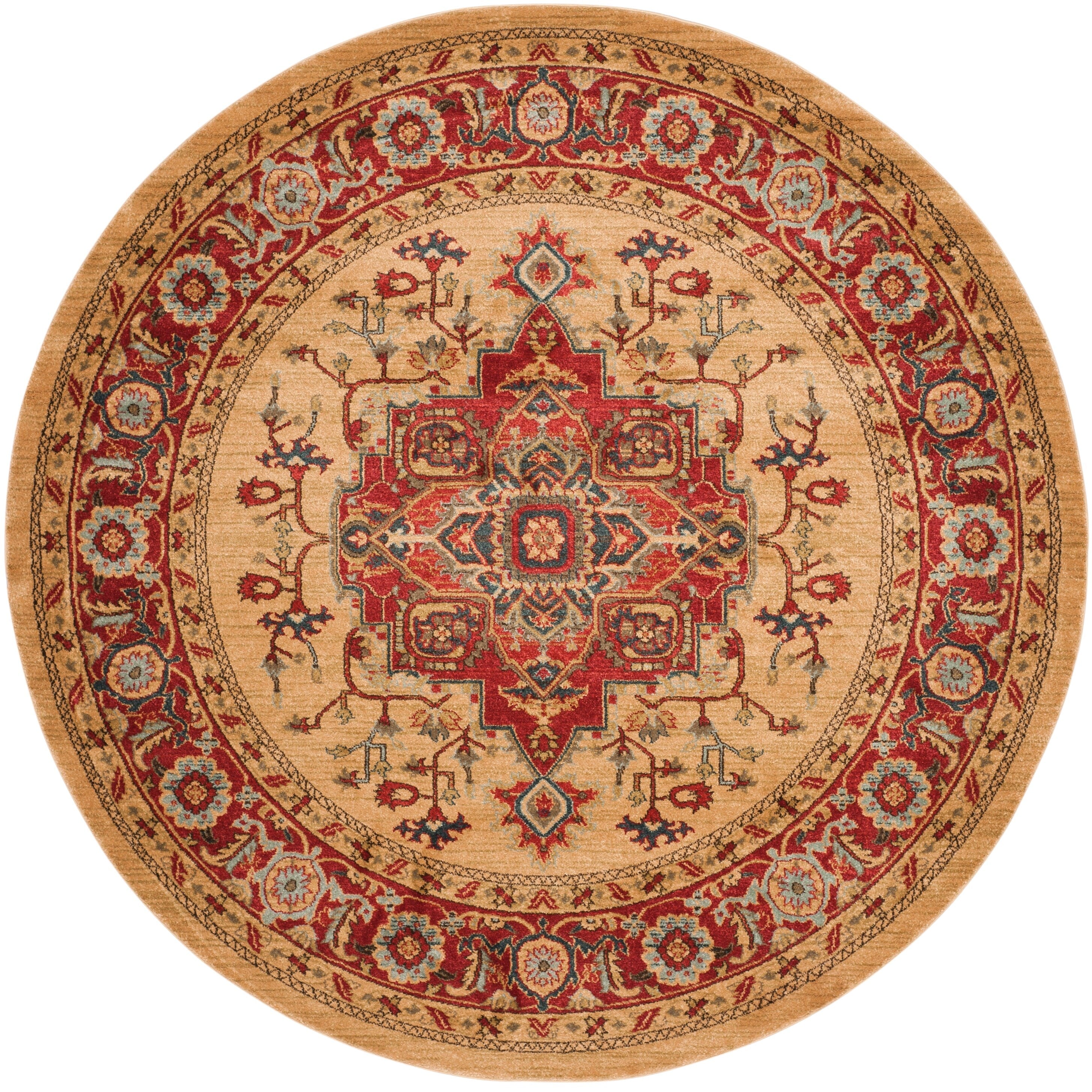 SAFAVIEH Mahal Beverley Traditional Grandeur Red/ Natural Rug