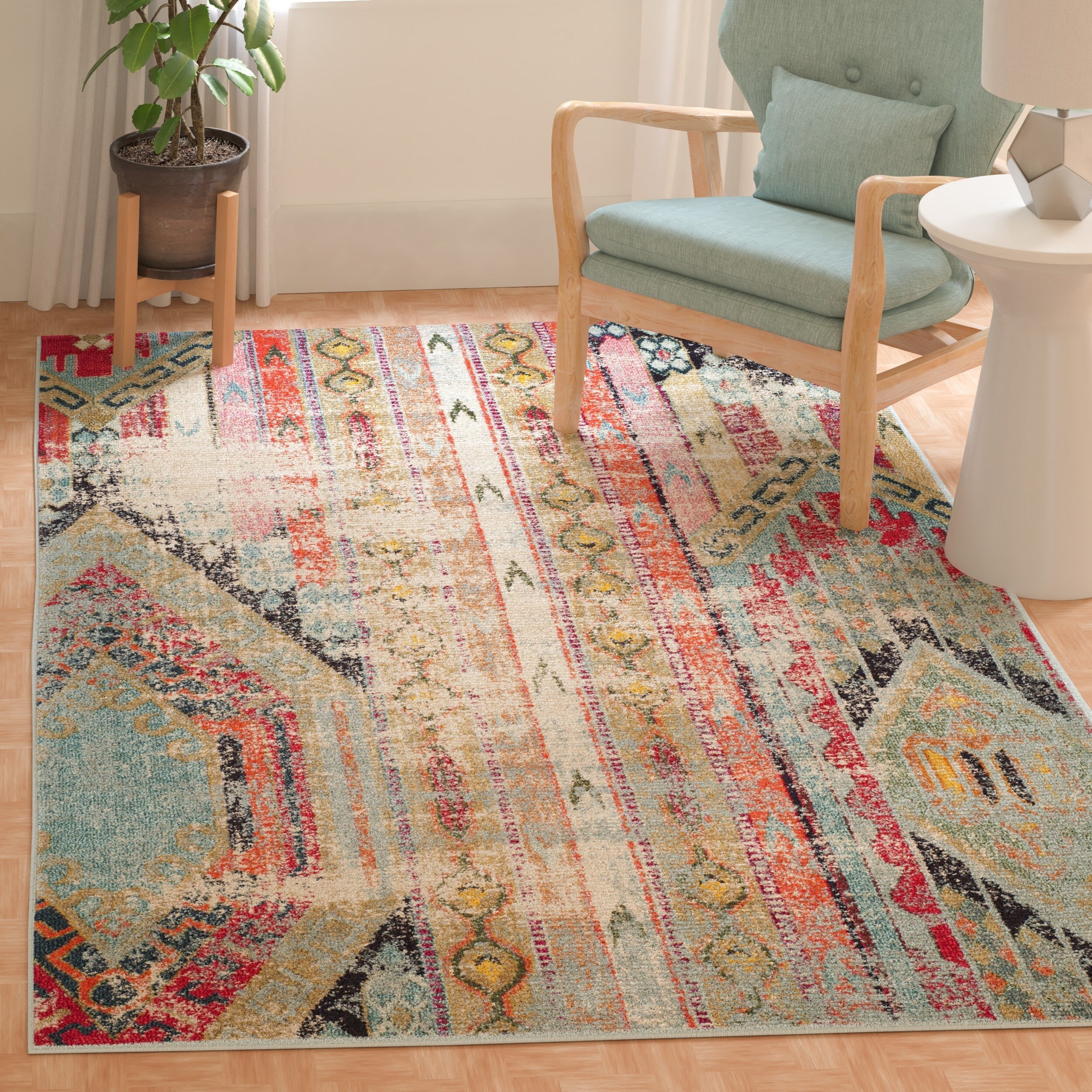 SAFAVIEH Monaco Brunhildis Distressed Boho Rug