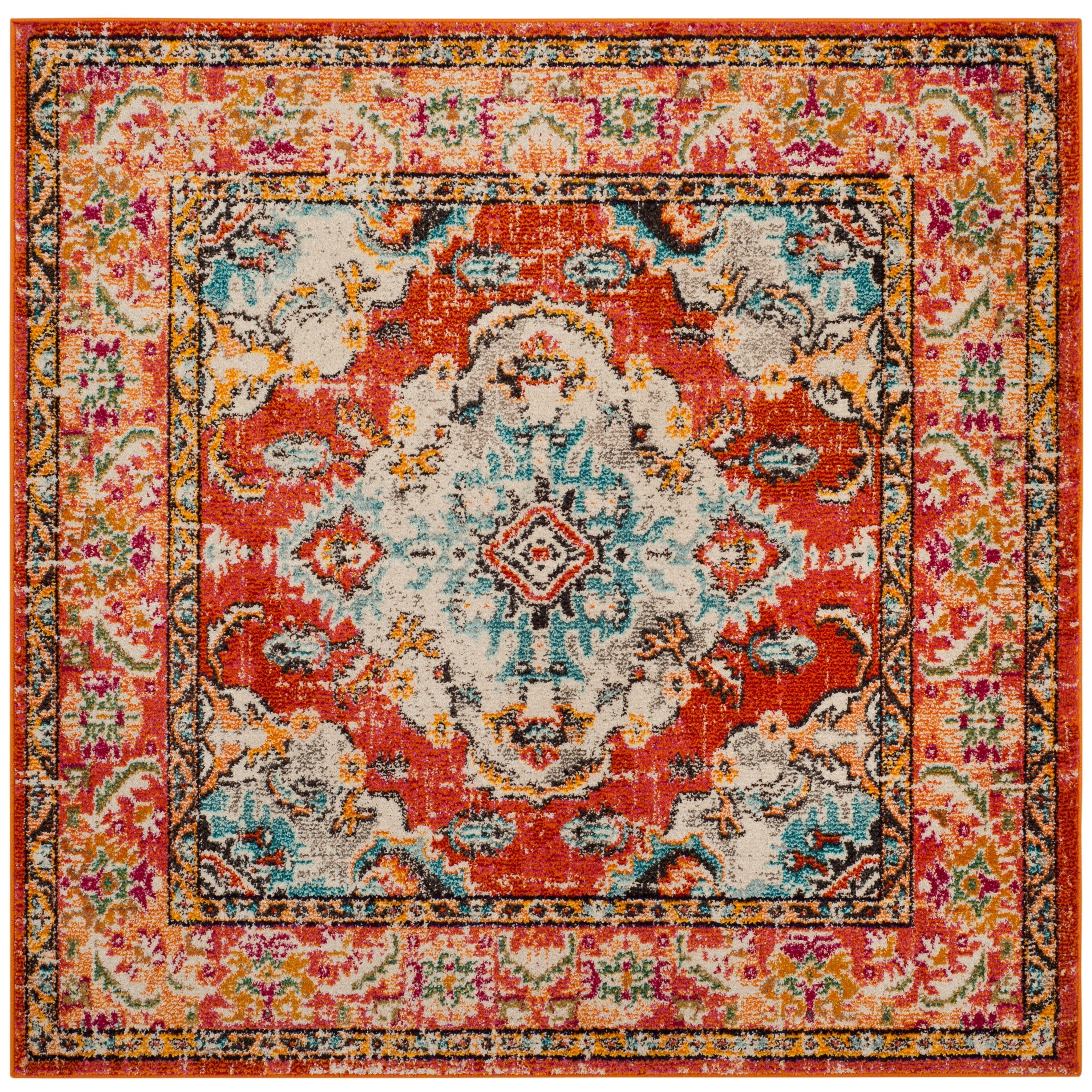 SAFAVIEH Monaco Oceane Boho Medallion Distressed Area Rug