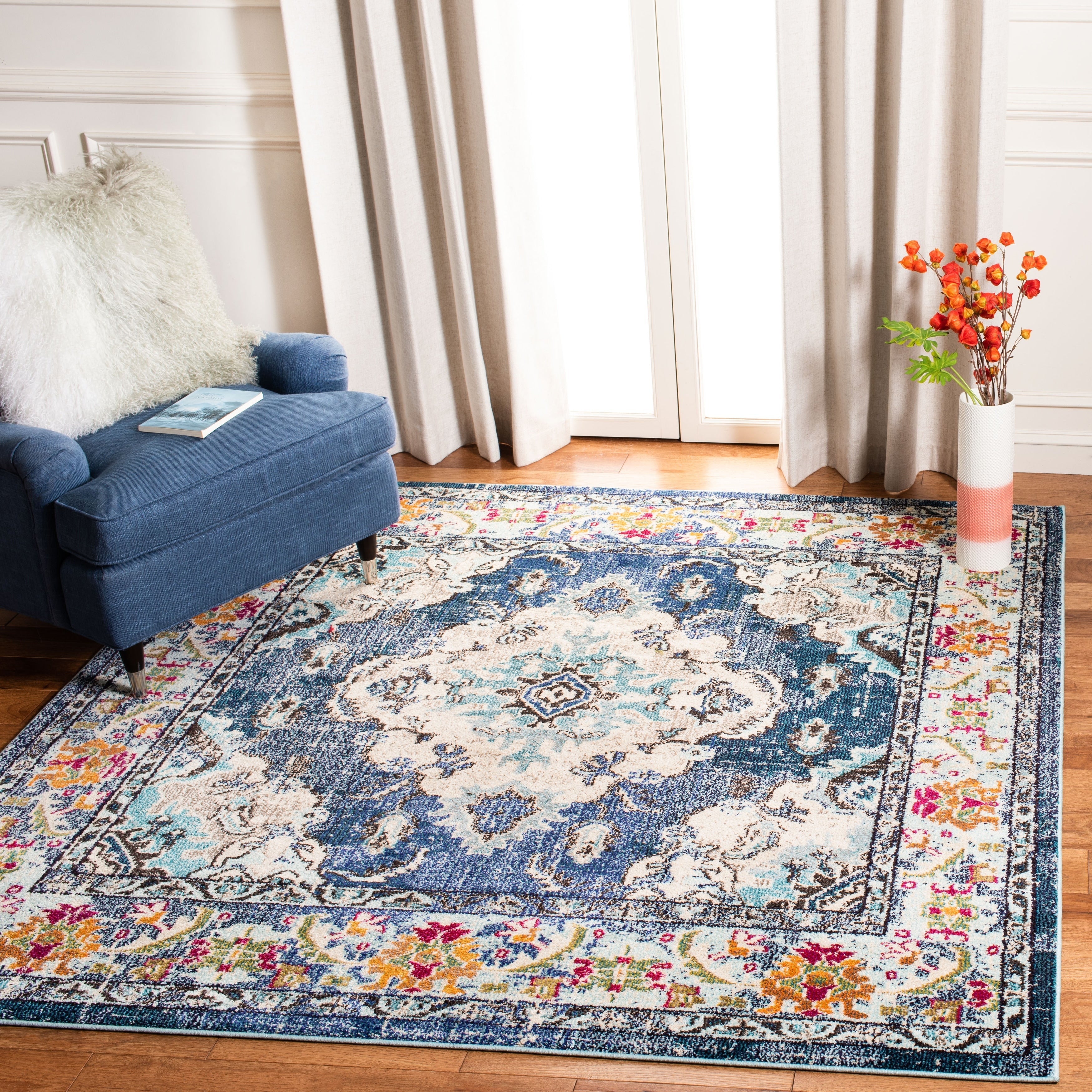 SAFAVIEH Monaco Oceane Boho Medallion Distressed Area Rug