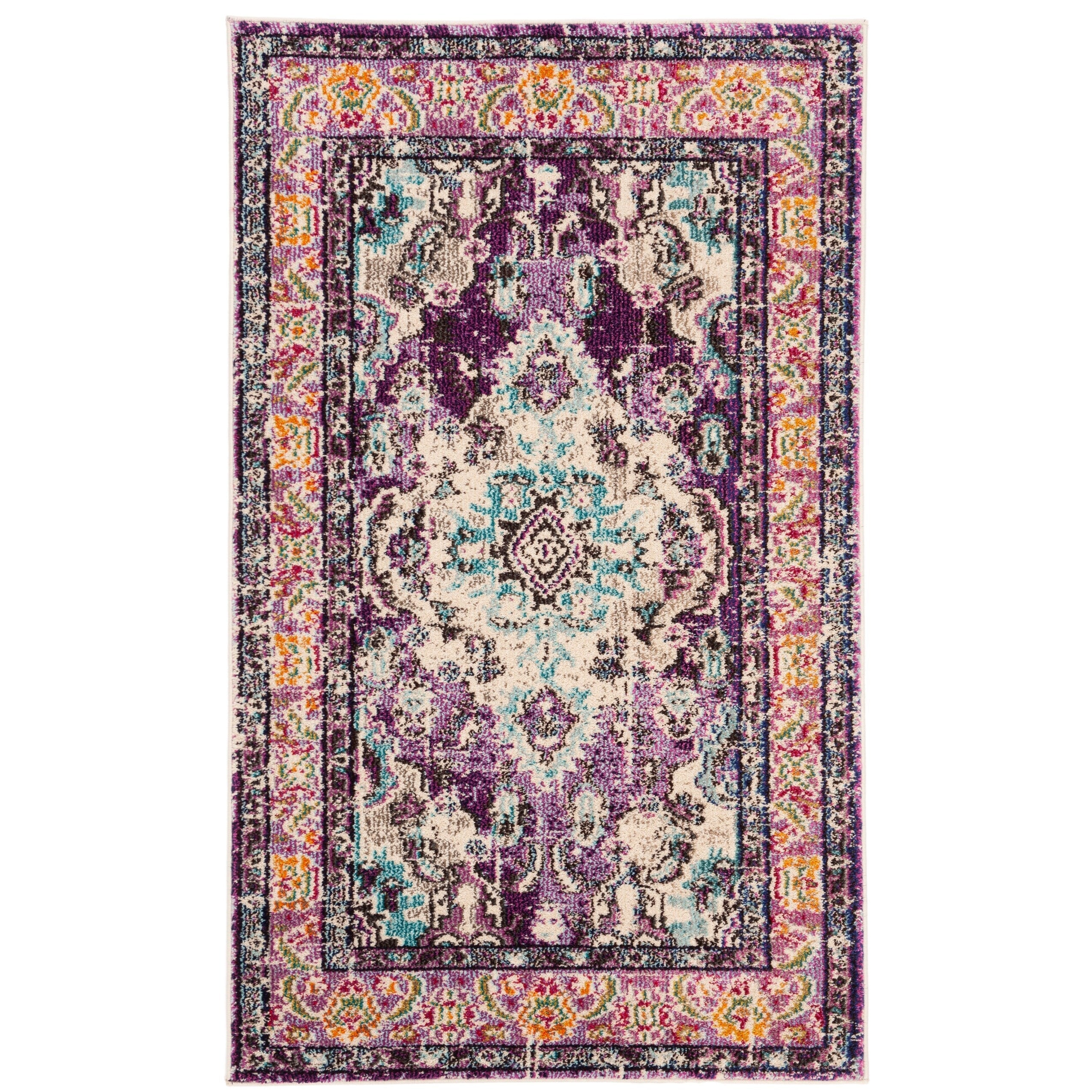 SAFAVIEH Monaco Oceane Boho Medallion Distressed Area Rug