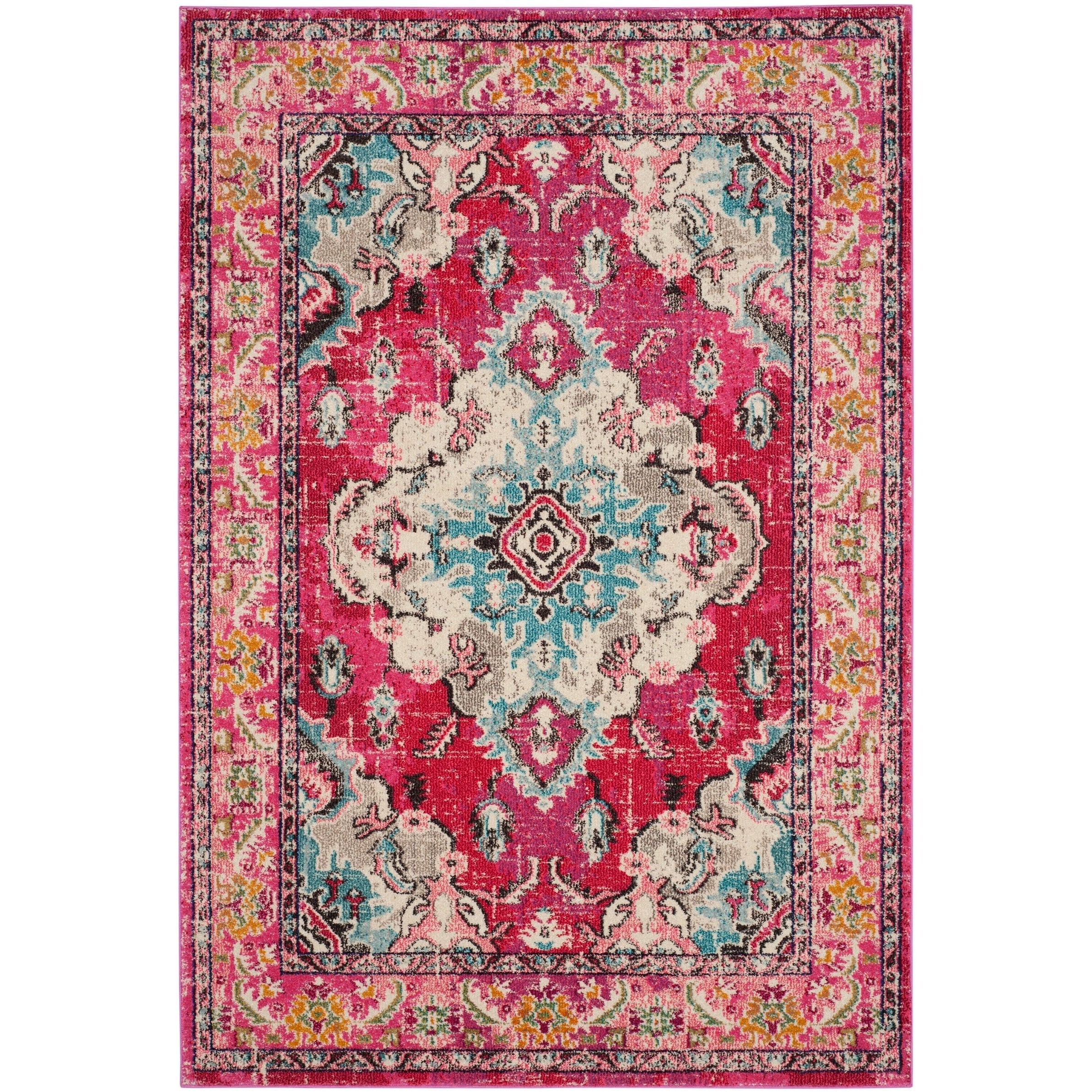 SAFAVIEH Monaco Oceane Boho Medallion Distressed Area Rug