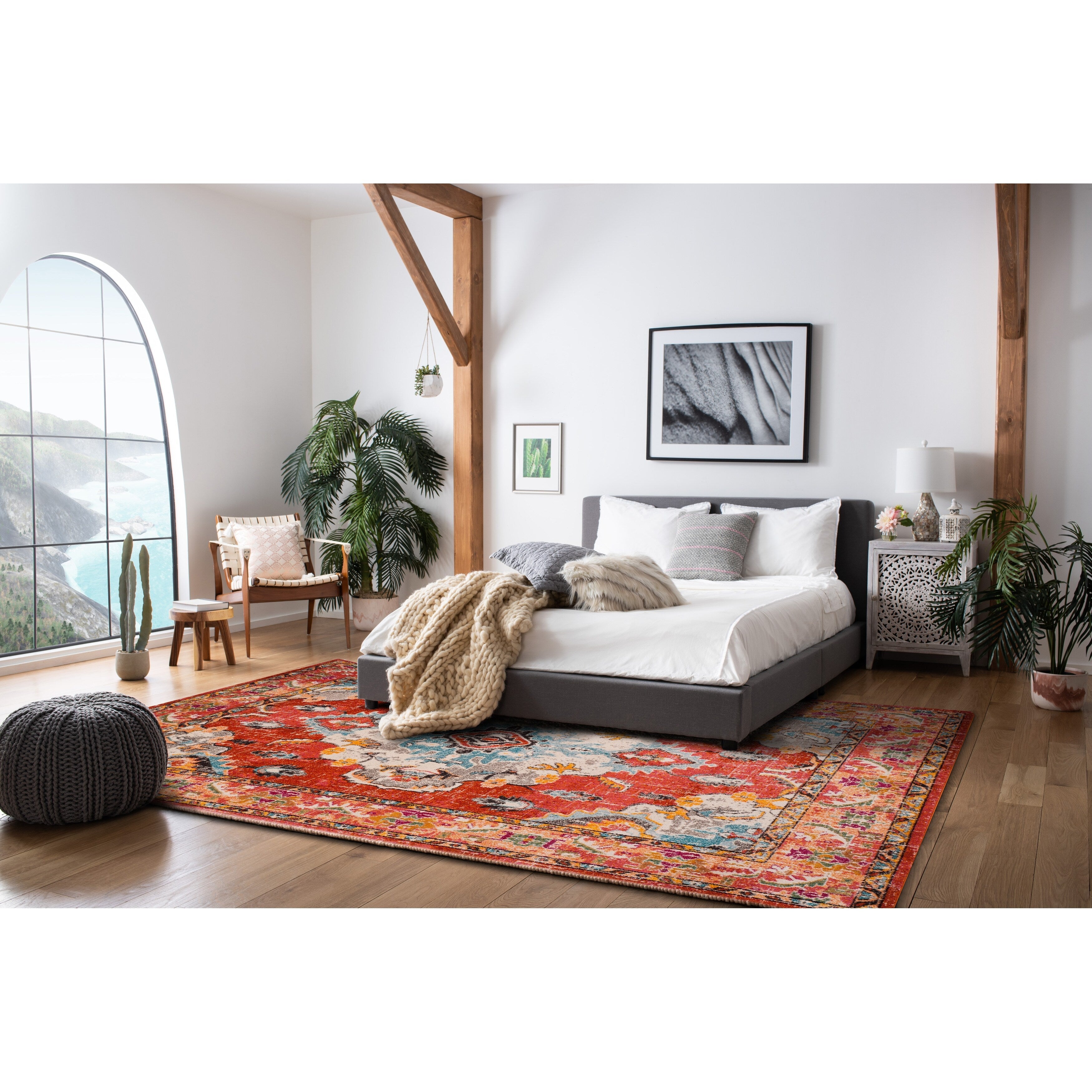 SAFAVIEH Monaco Oceane Boho Medallion Distressed Area Rug