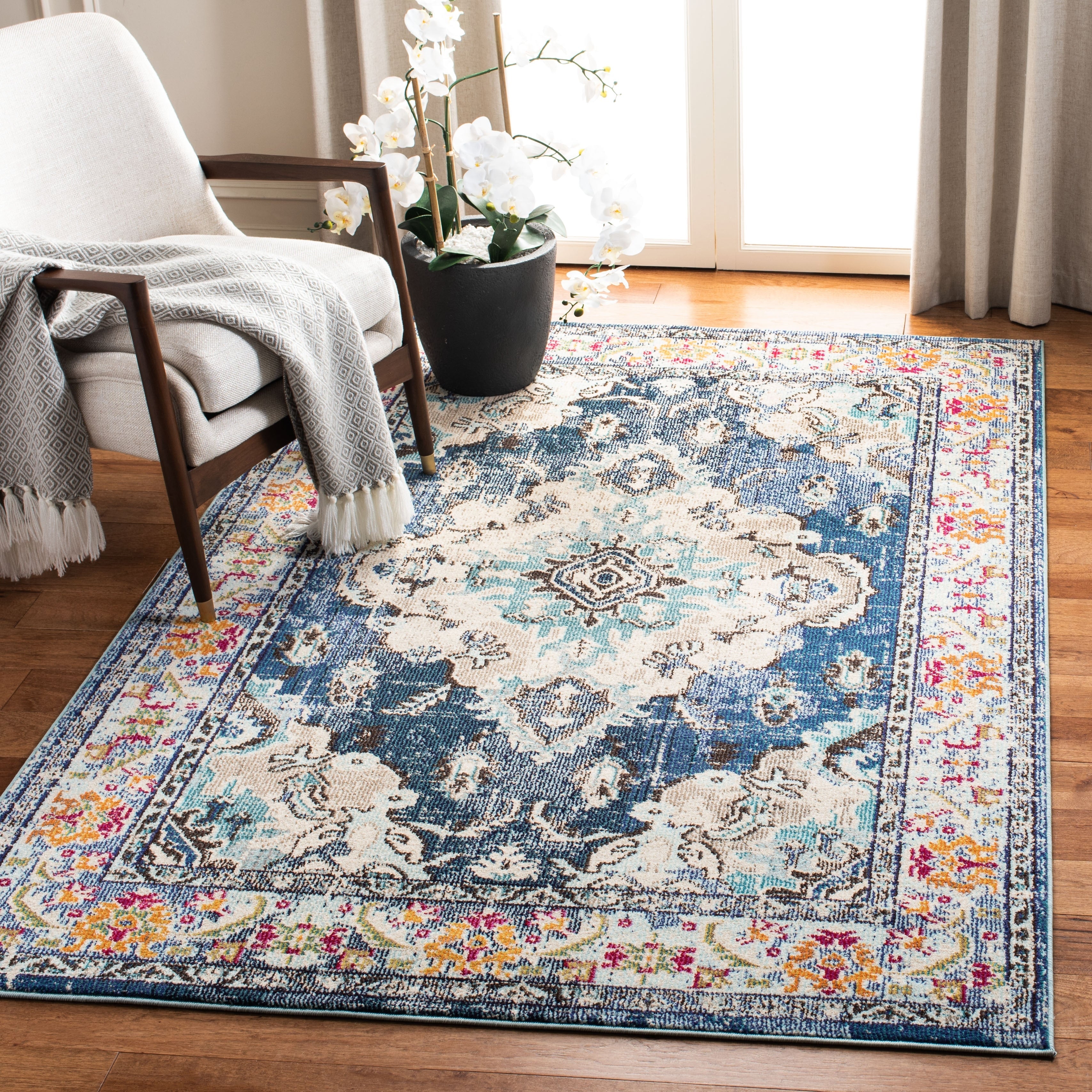 SAFAVIEH Monaco Oceane Boho Medallion Distressed Area Rug