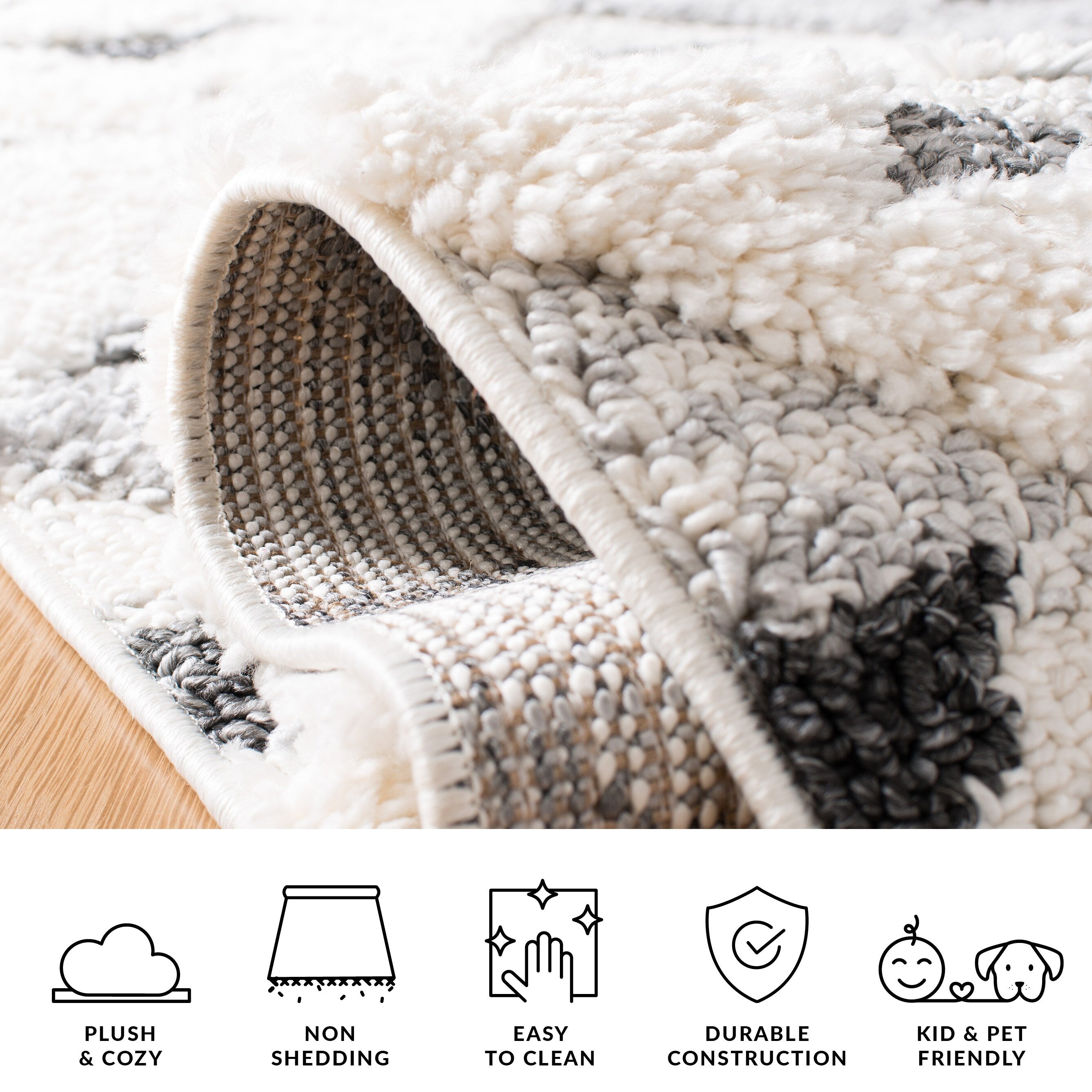 SAFAVIEH Moroccan Tassel Shag Delores 2-inch Thick Rug