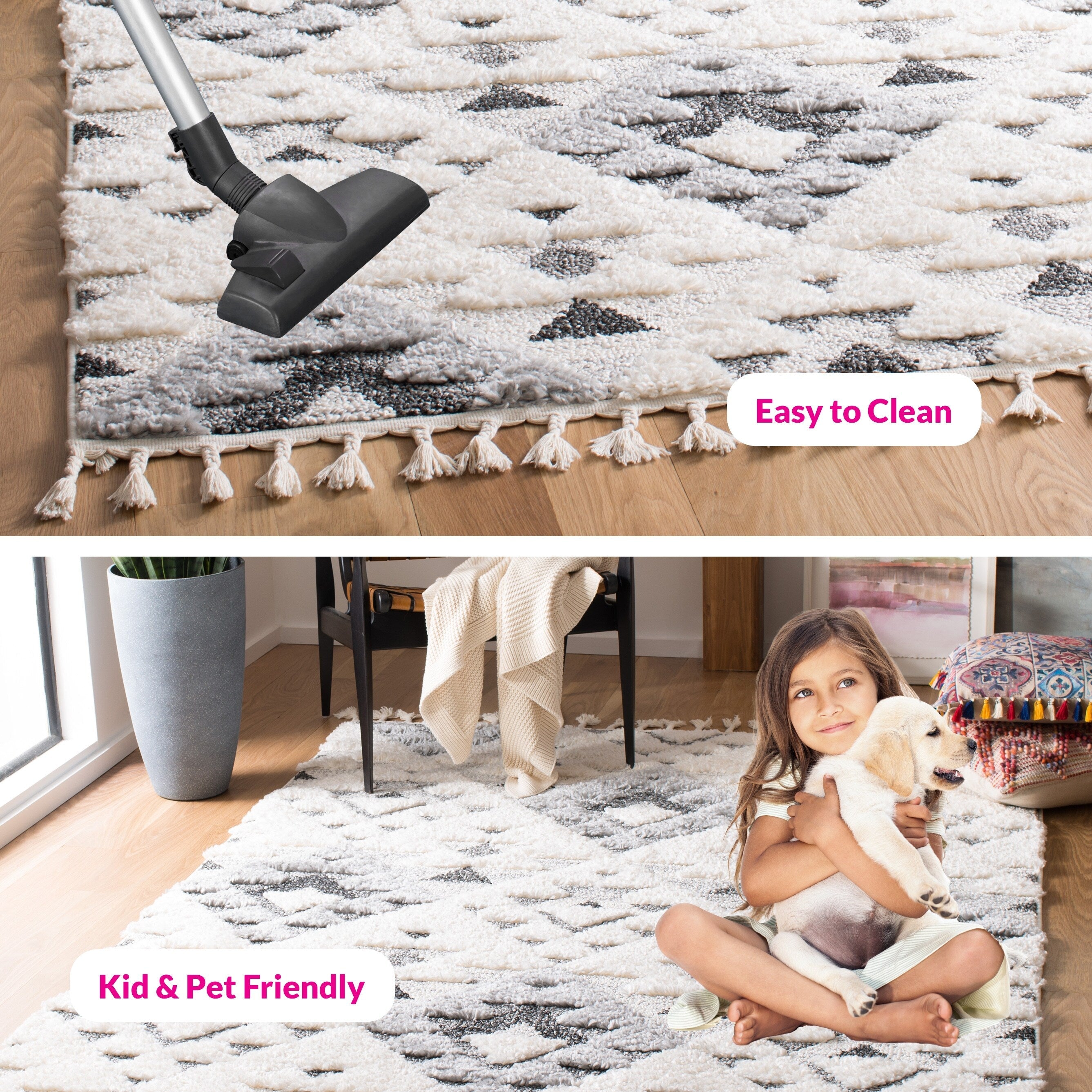 SAFAVIEH Moroccan Tassel Shag Delores 2-inch Thick Rug