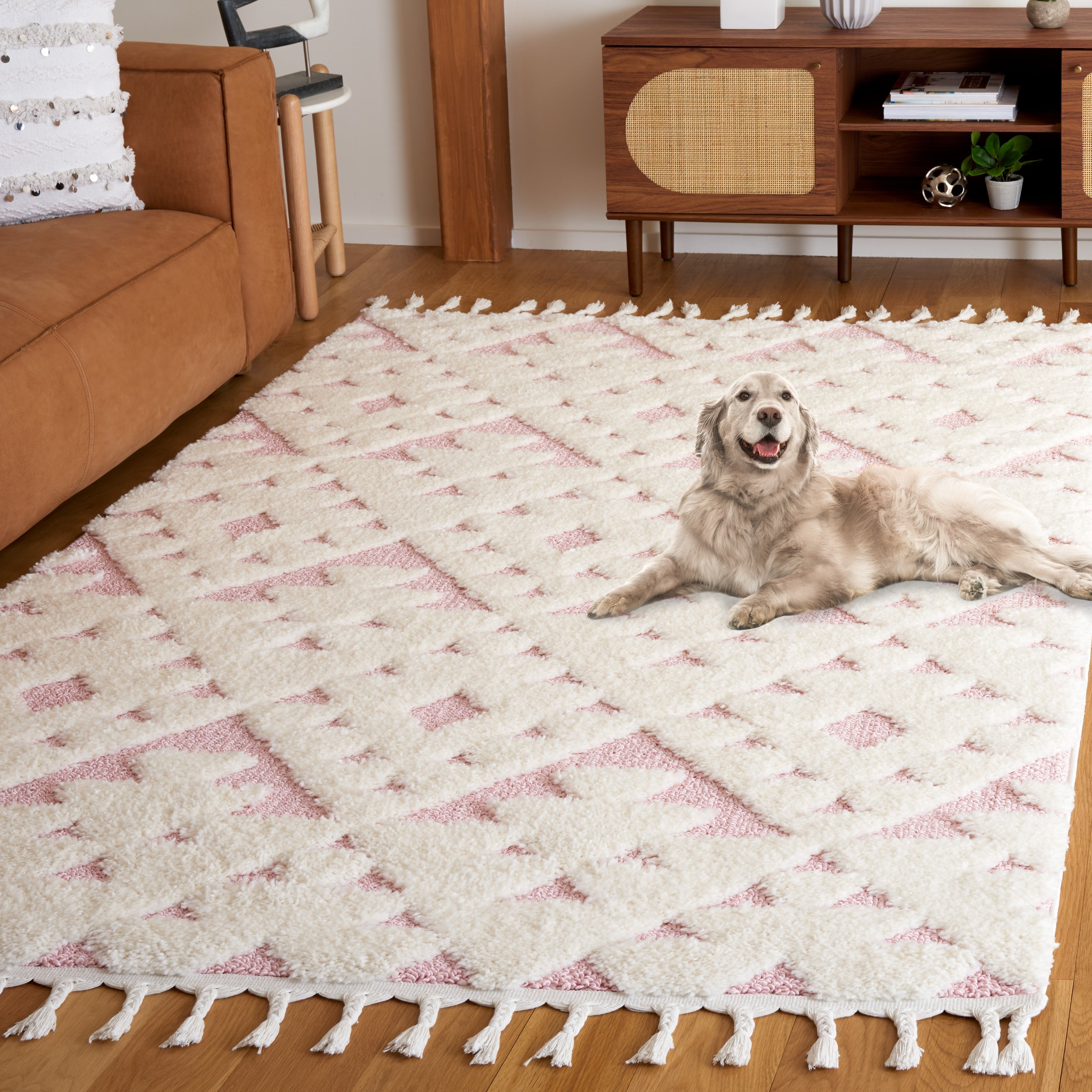 SAFAVIEH Moroccan Tassel Shag Delores 2-inch Thick Rug