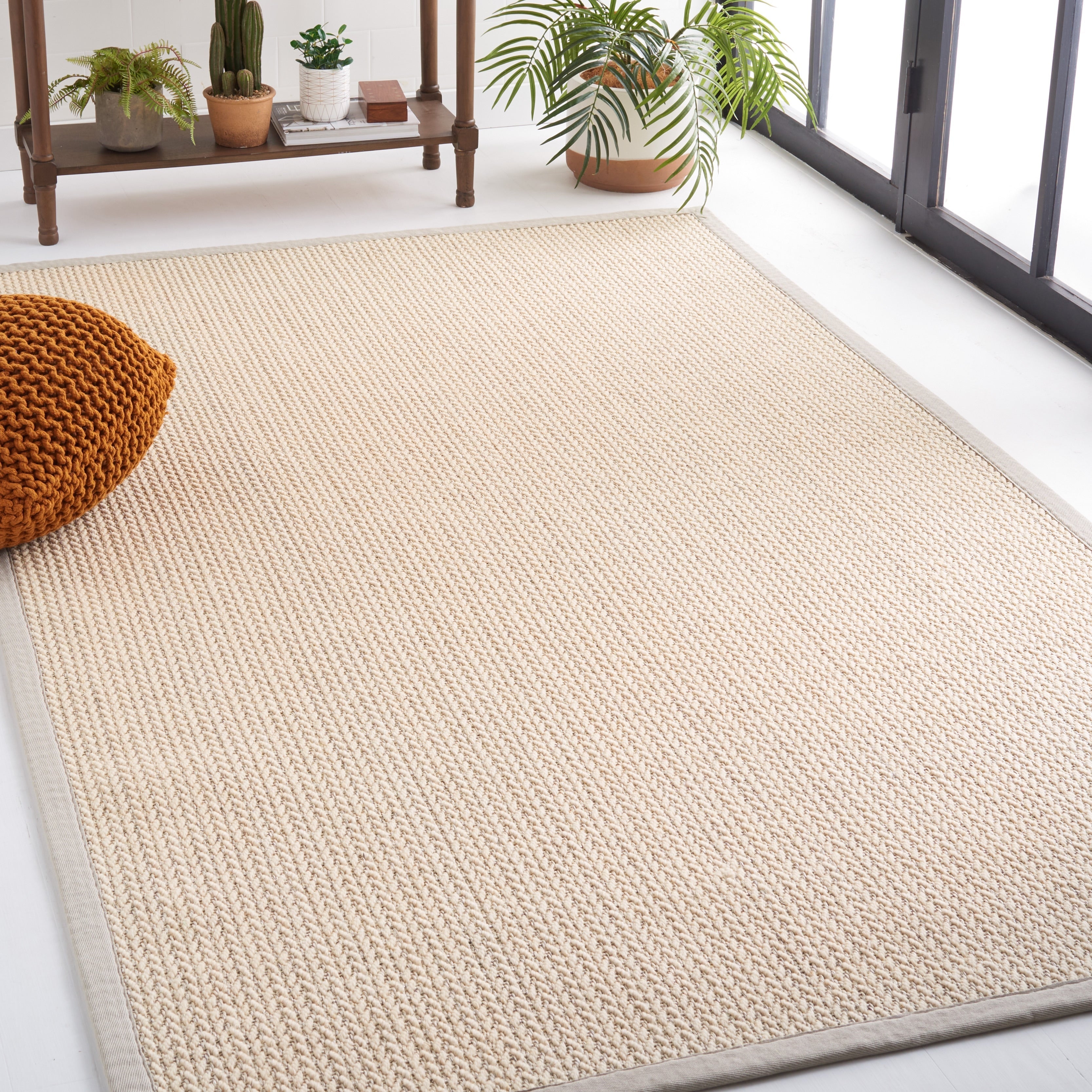 SAFAVIEH Natural Fiber Evia Sisal & Wool Rug