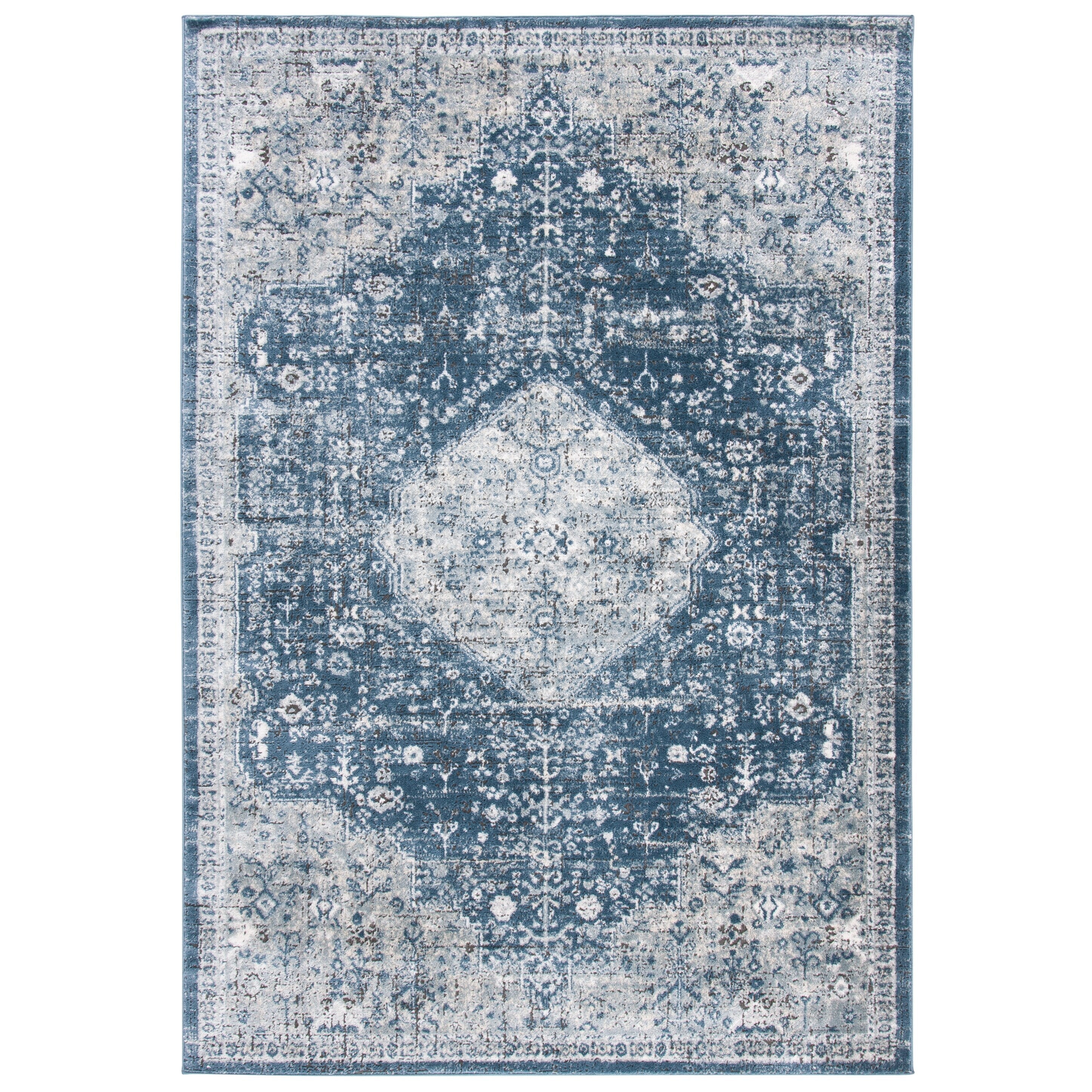 SAFAVIEH Oregon Hildegarde Traditional Oriental Navy/Ivory Rug