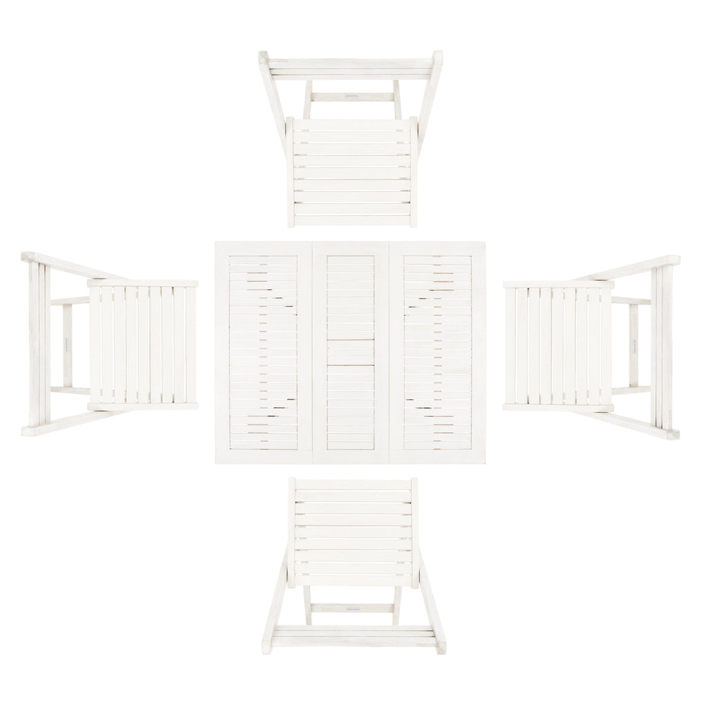 SAFAVIEH Outdoor Brandy 5-Piece Outdoor Dining Table Set - 43Wx35Dx29H