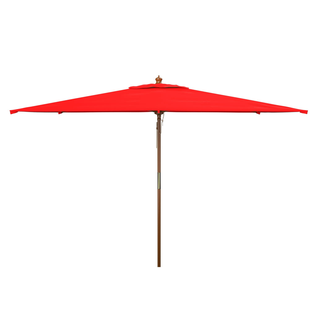 Parasol de marché à poulie en bois SAFAVIEH Outdoor Glauca de 11 pieds