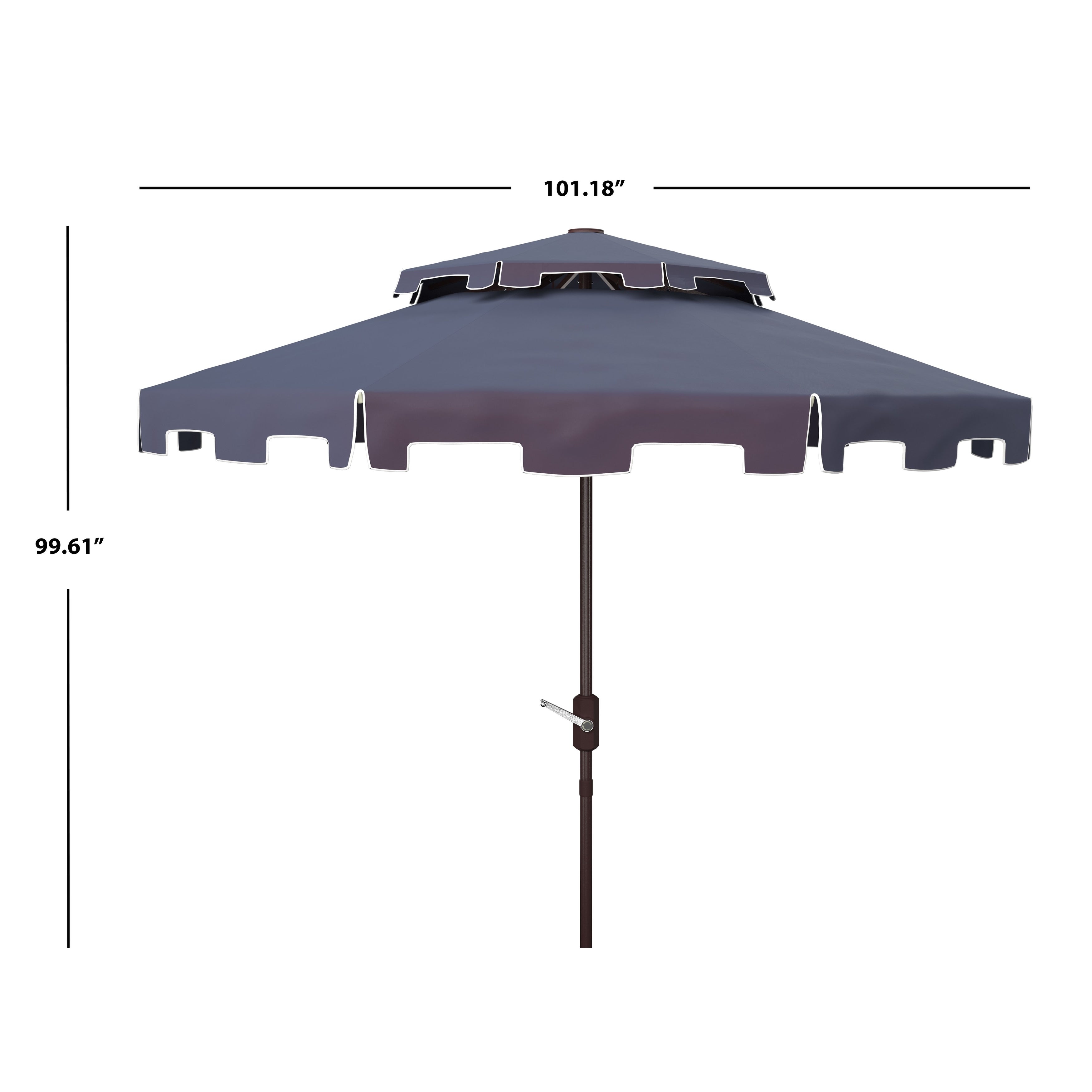 Parasol de marché double SAFAVIEH Outdoor Livia 9 pieds, base non incluse