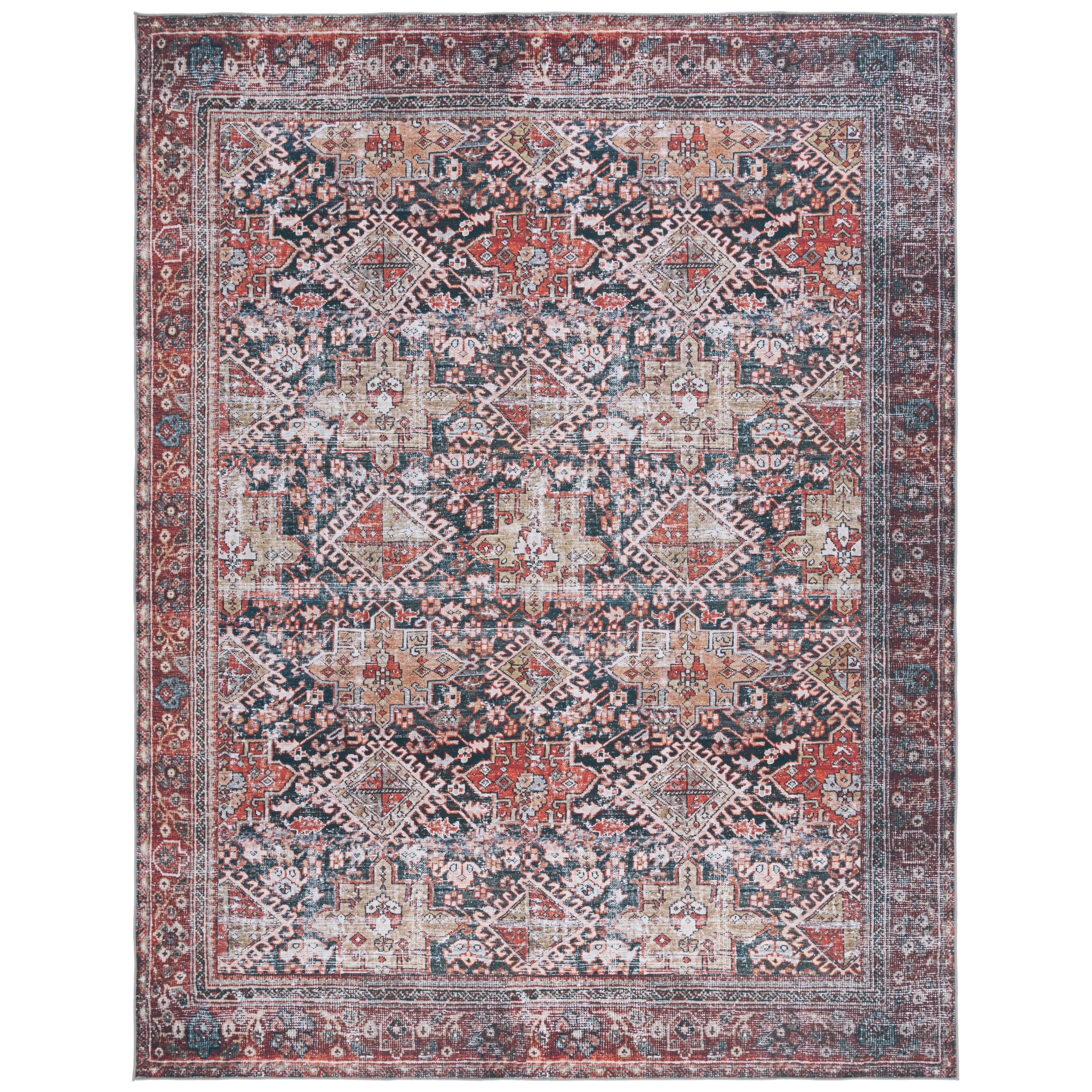 SAFAVIEH Tucson Machine Washable Slip Resistant Eldora Traditional Rug