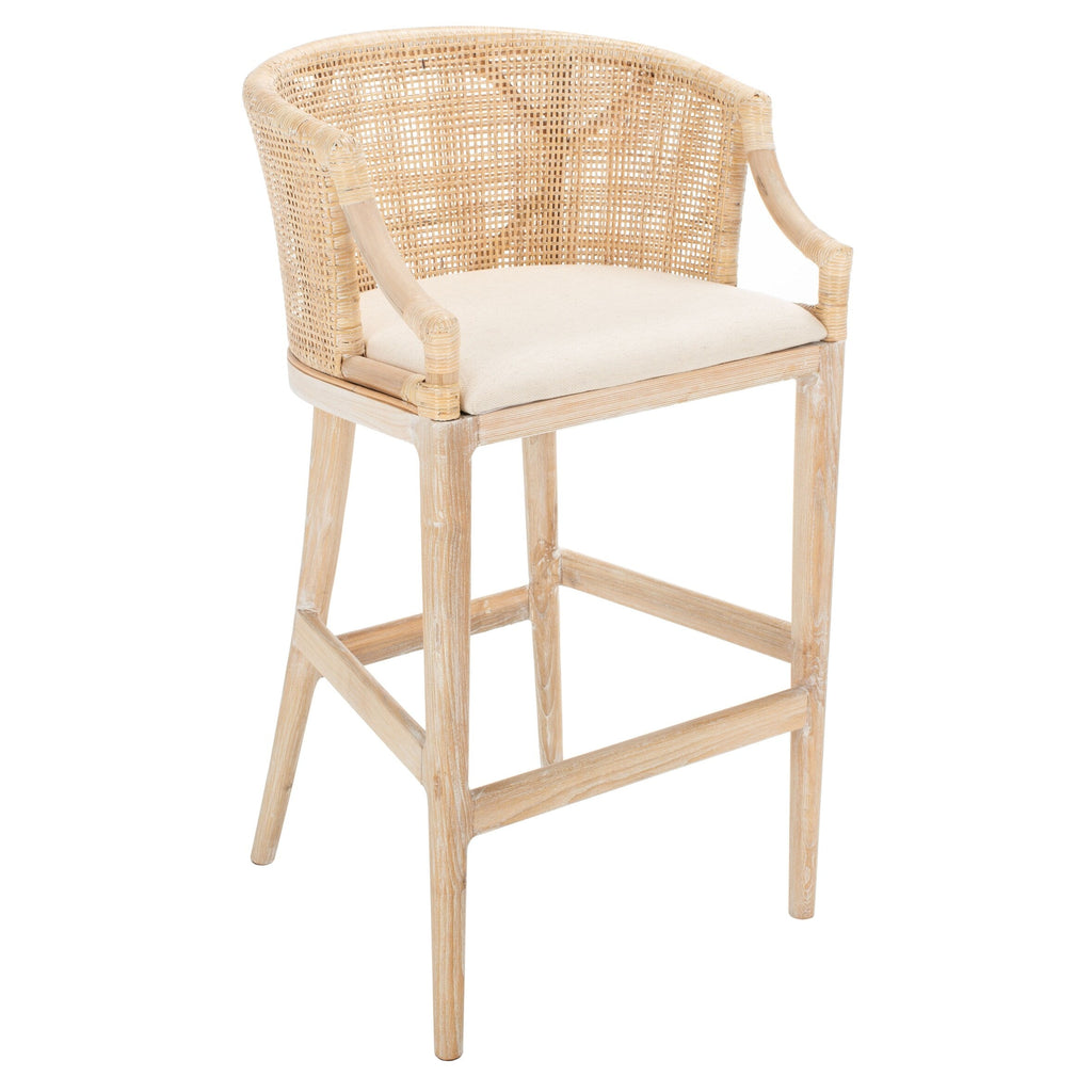 Tabouret de bar en rotin SAFAVIEH Virona de 76 cm (22,3 po l x 20,5 po l x 39 po H)