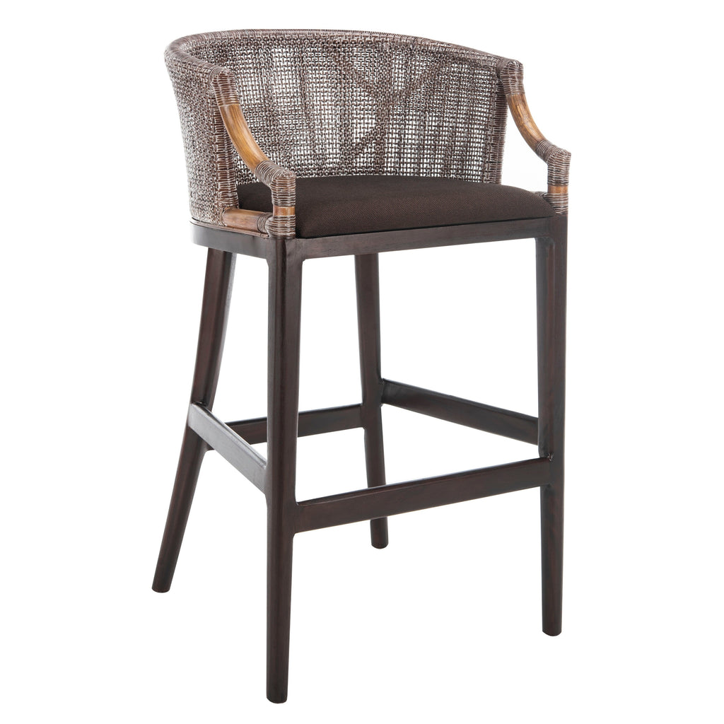 Tabouret de bar en rotin SAFAVIEH Virona de 76 cm (22,3 po l x 20,5 po l x 39 po H)