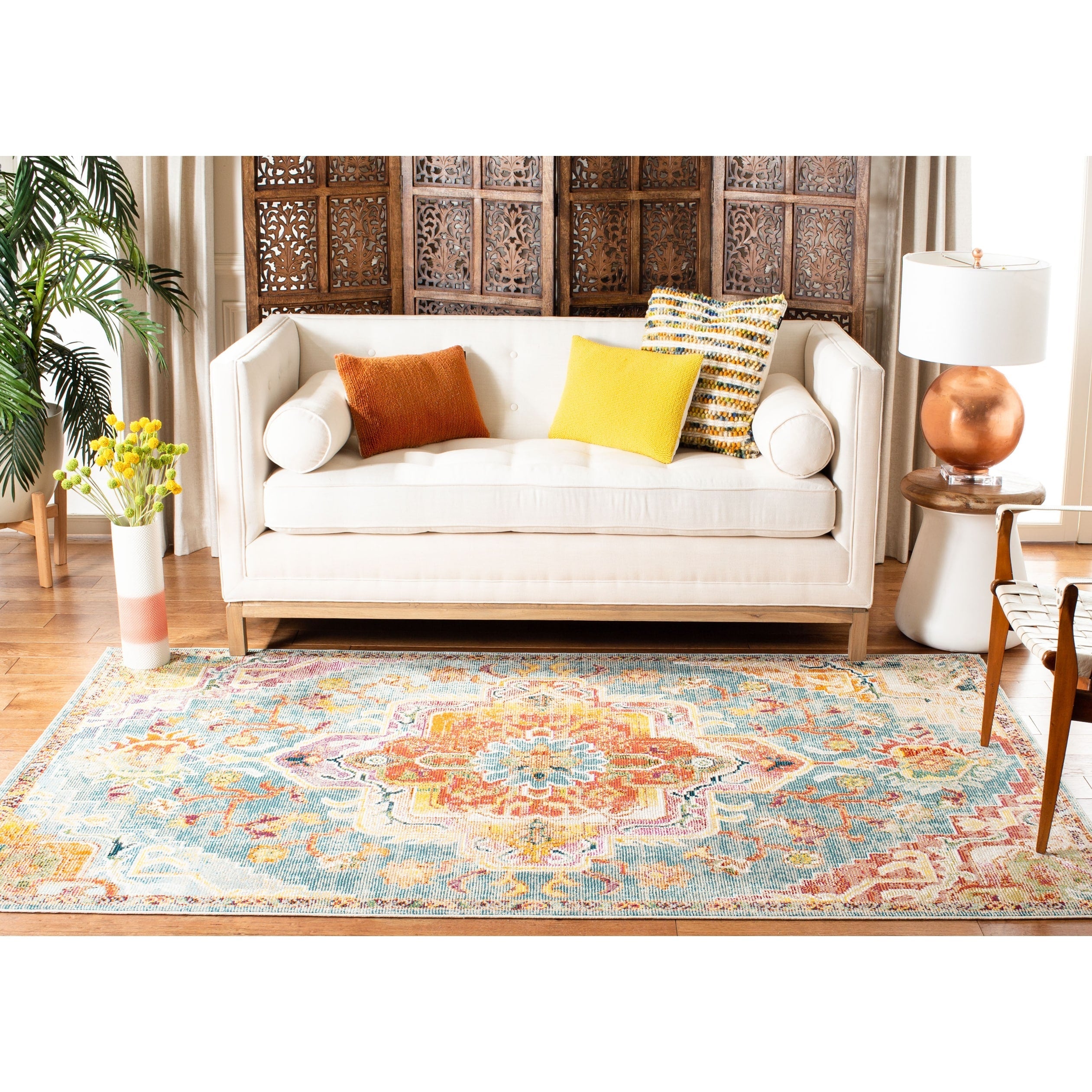 SAFAVIEH, Tapis Médaillon Boho Vintage Crystal Naimat
