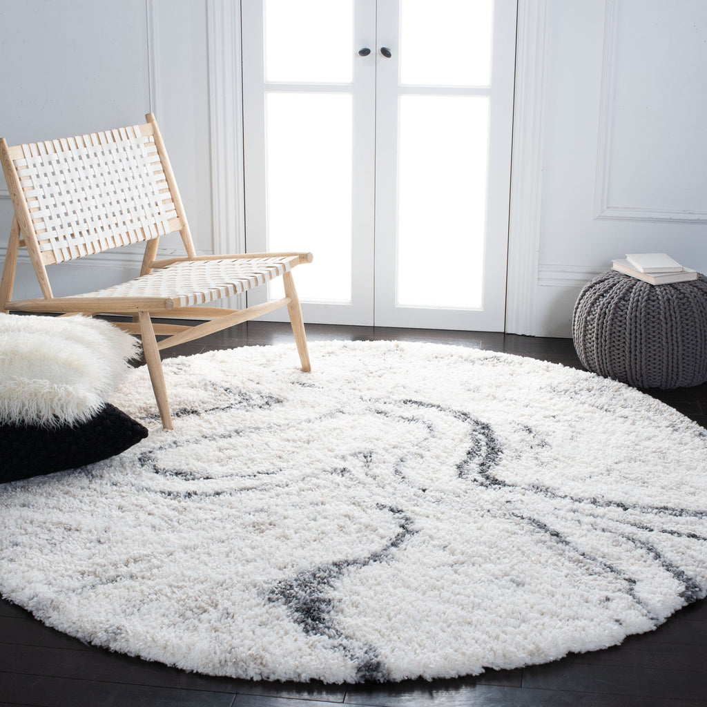 SAFAVIEH, Fontana Shag Zviya Tapis moderne abstrait de 5,1 cm d'épaisseur