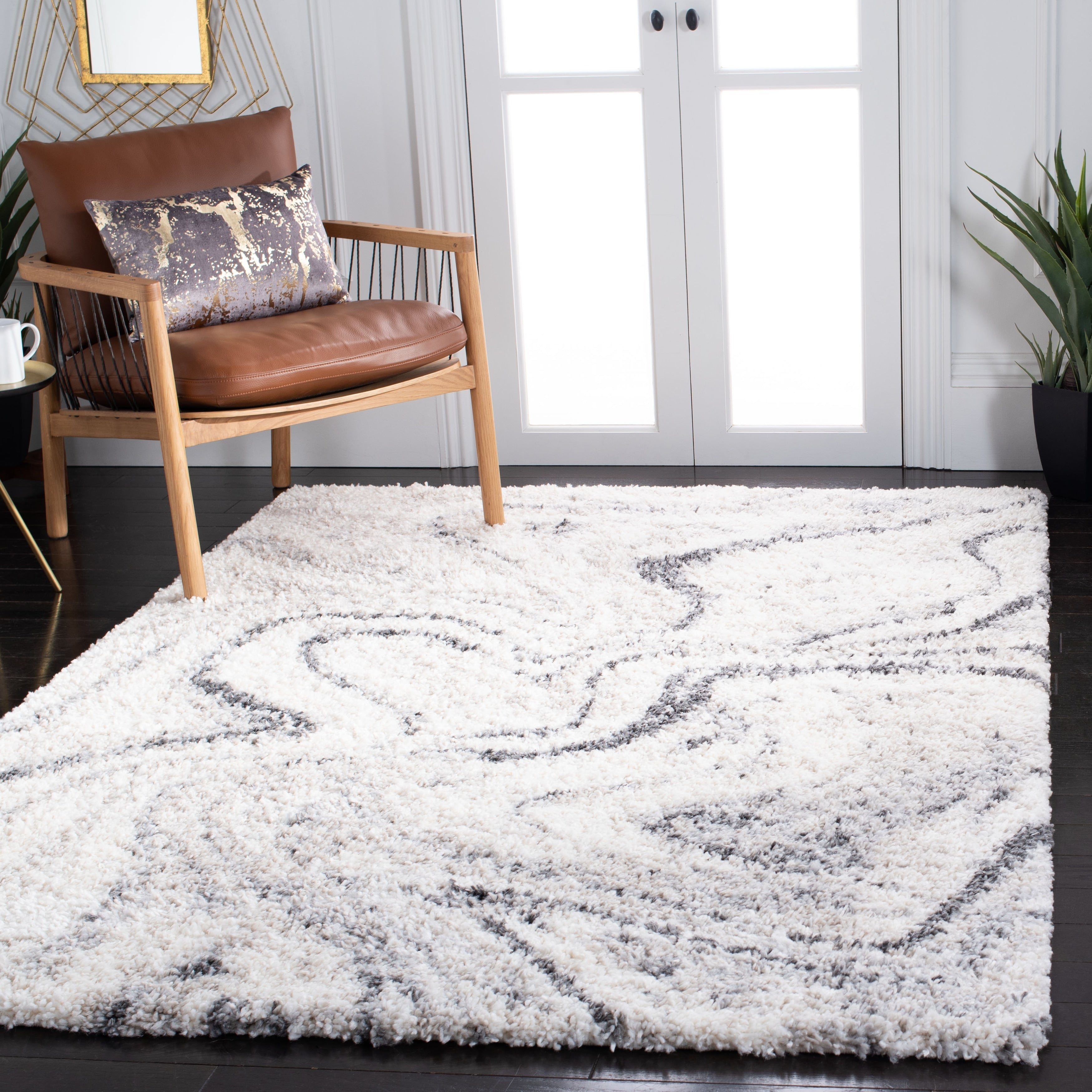 SAFAVIEH, Fontana Shag Zviya Modern Abstract 2-inch Thick Rug