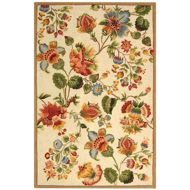 SAFAVIEH, Handmade Chelsea Jurendine French Country Floral Wool Rug