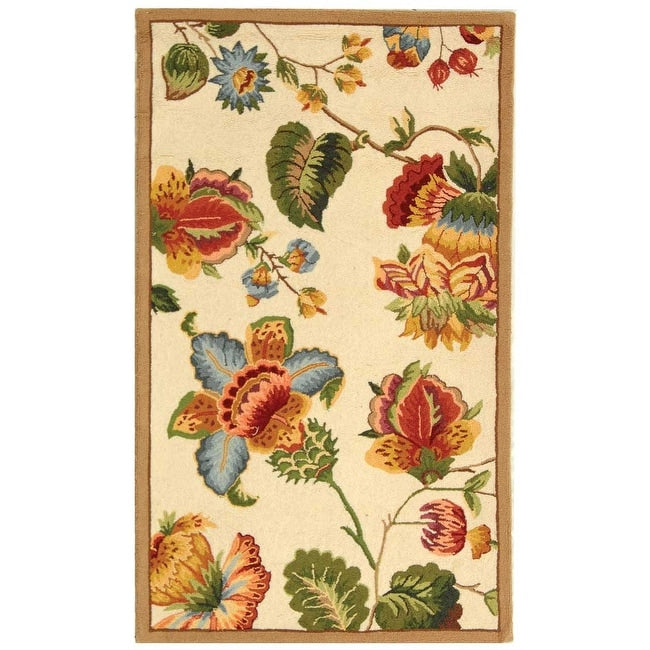 SAFAVIEH, Handmade Chelsea Jurendine French Country Floral Wool Rug