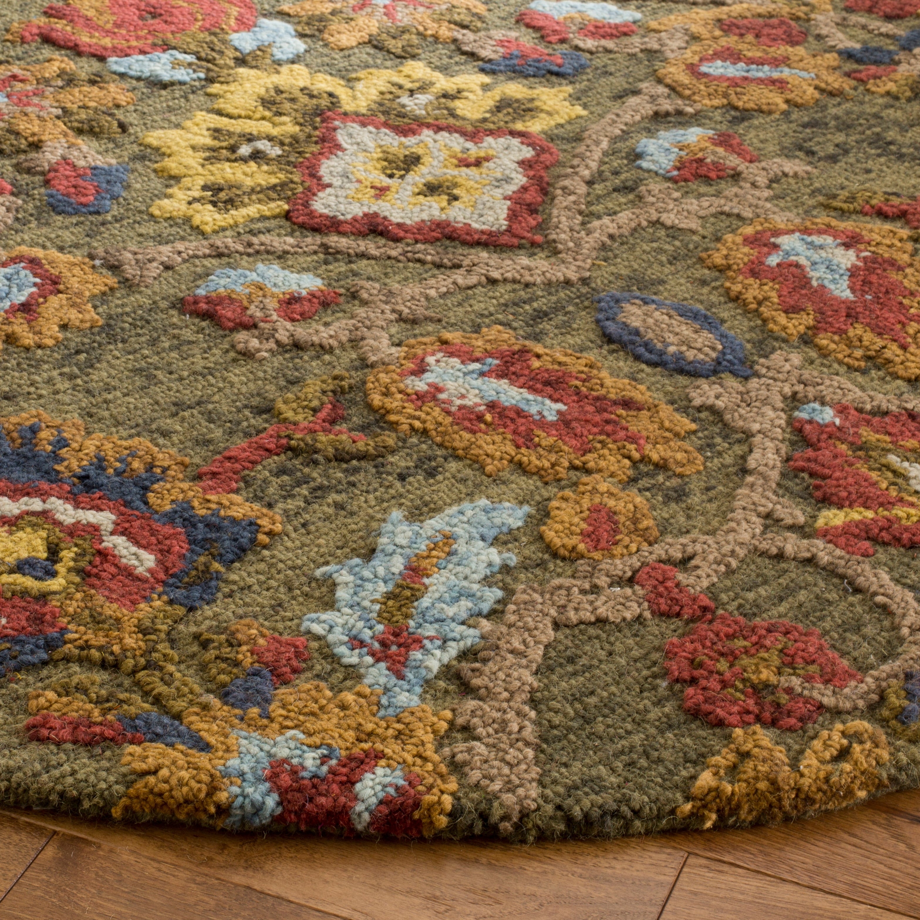 SAFAVIEH, Handmade Marietje Blossom French Country Wool Area Rug
