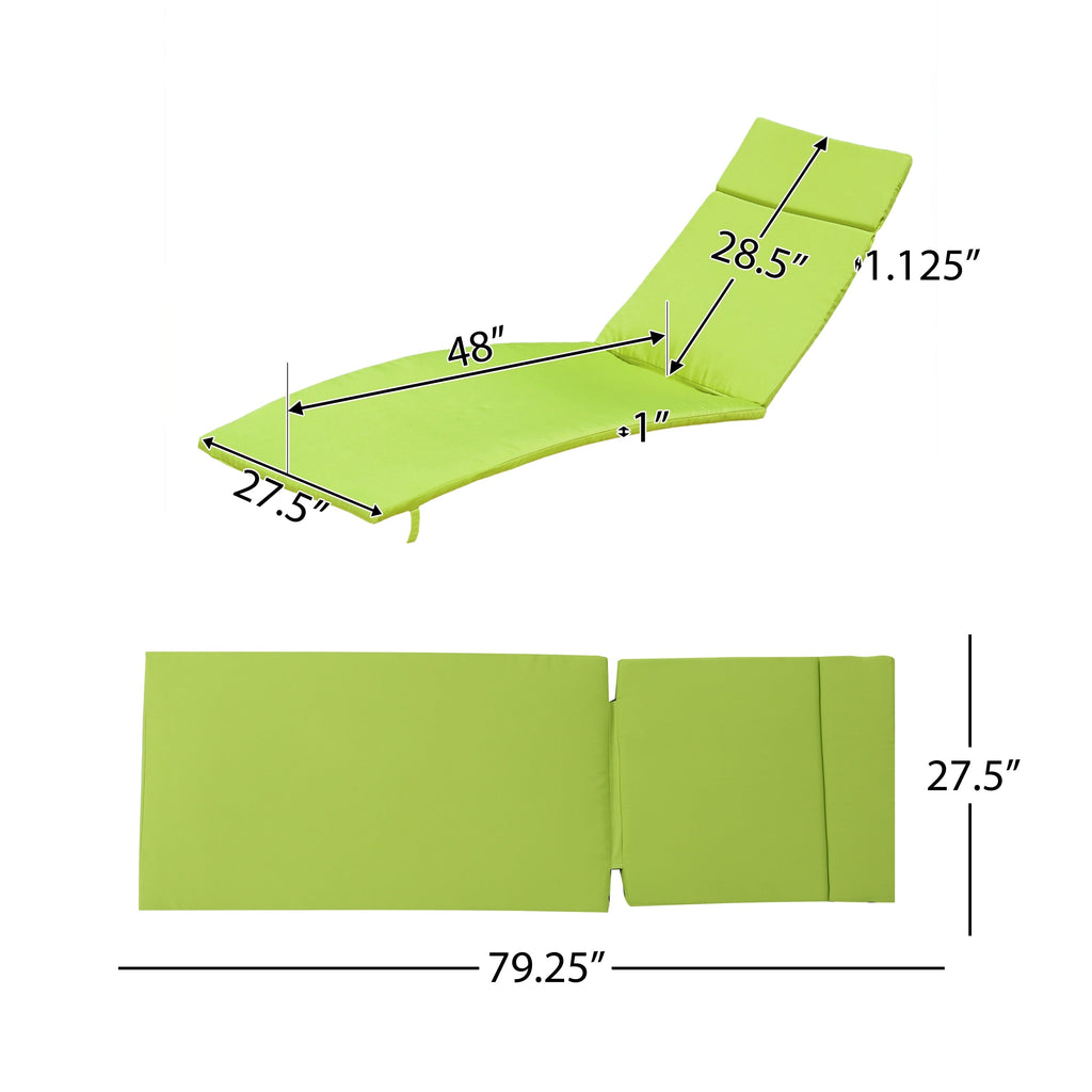 Ensemble de coussins d'extérieur Salem pour chaise longue - Coussins uniquement (lot de 2) par Christopher Knight Home - 79,25 L x 27,50 l x 1,50 H