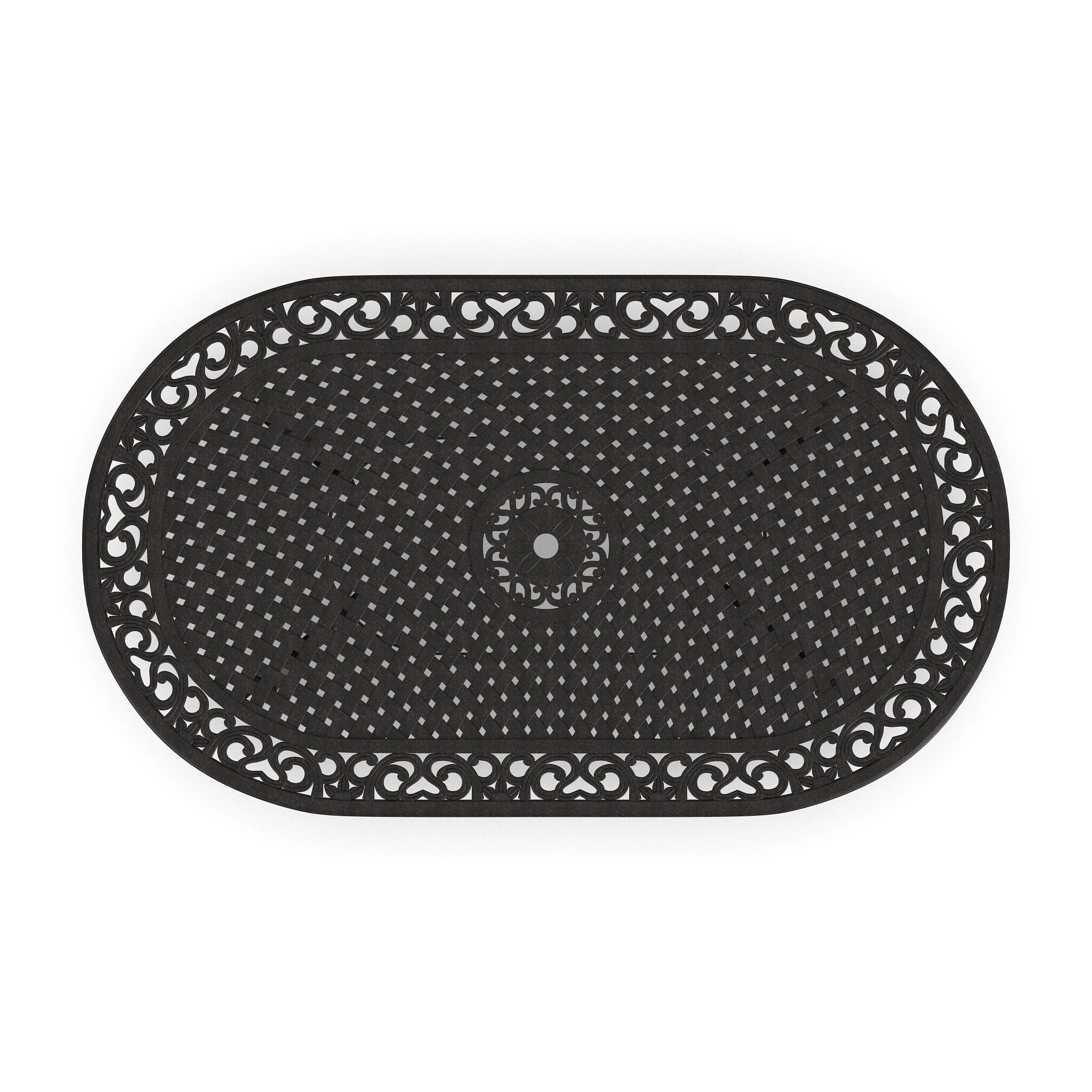 Sanibel Bronze Aluminum 7- Piece Outdoor Dining Set with 72 Oval Dining Table and Six Armchairs by Homestyles