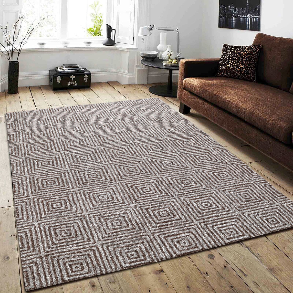 Tapis Sara de luxe fait main en laine abstraite George Towne Living
