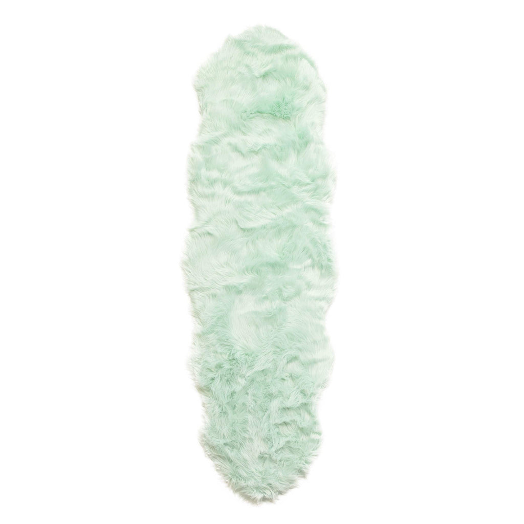 Silver Orchid Parrott Faux Fur Sheepskin Area Rug