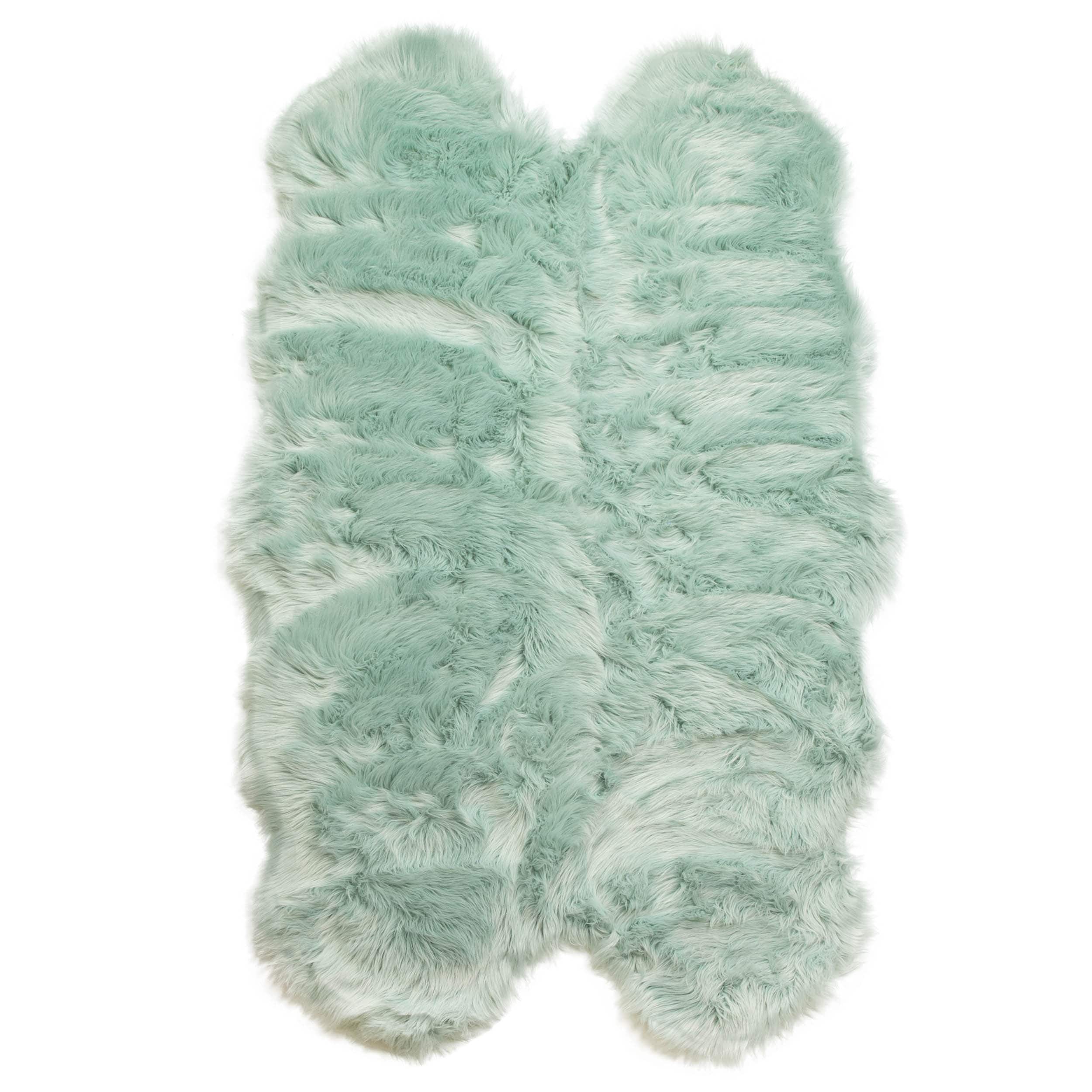 Silver Orchid Parrott Faux Fur Sheepskin Area Rug