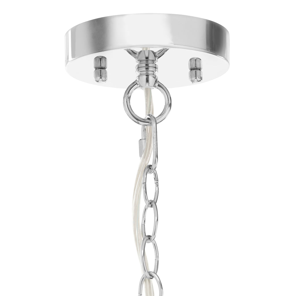 Silver Orchid Wallock Glass and Faceted Crystal Glass Jewels Plug-in and Hardwire Hanging Pendant