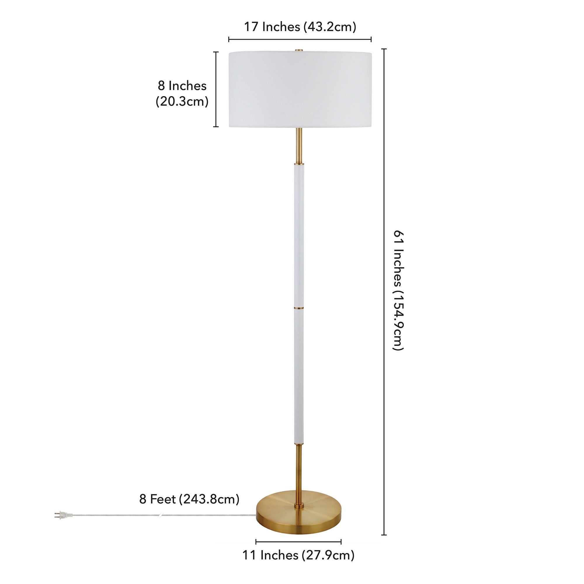 Simone 2-Light Floor Lamp with Fabric Shade