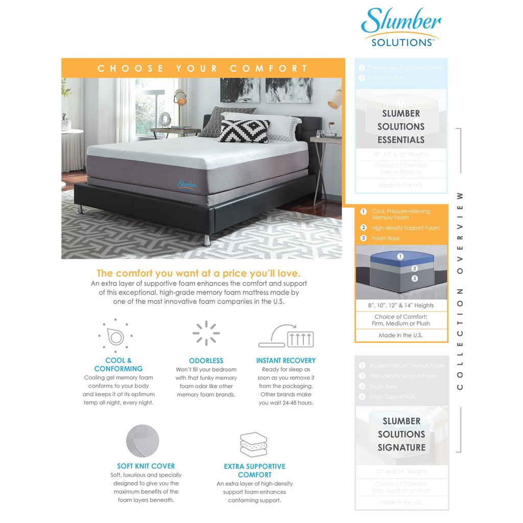Slumber Solutions Choisissez votre ensemble de matelas en mousse à mémoire de forme gel de 14 pouces