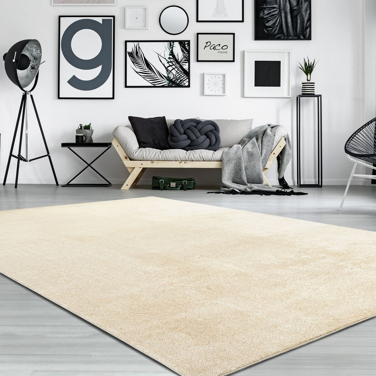 Soft Washable Area Rug with Anti-Slip Backing in solid Colors