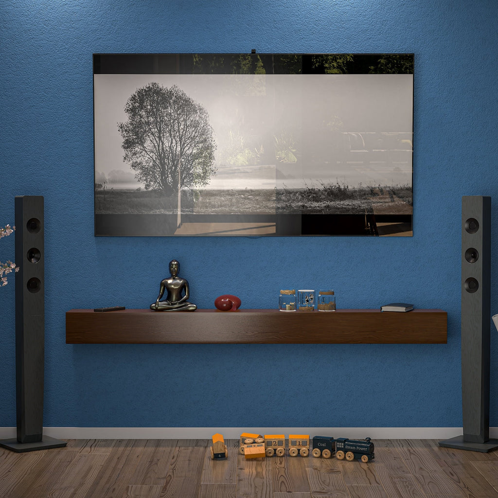 Étagère flottante murale pour manteau de cheminée en pin massif