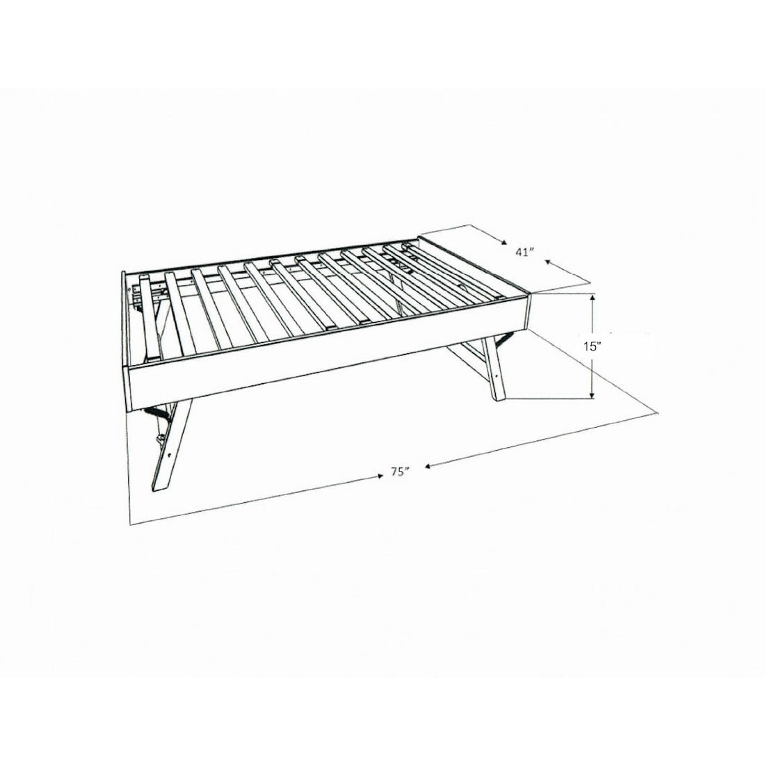 Lit de repos Somette Boho avec lit escamotable supplémentaire (matelas non inclus)