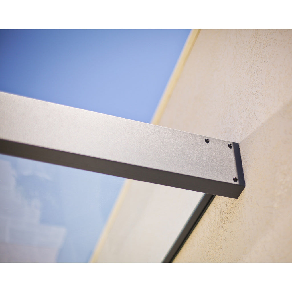 Auvent de porte et de fenêtre transparent gris Sophia de 3 pi